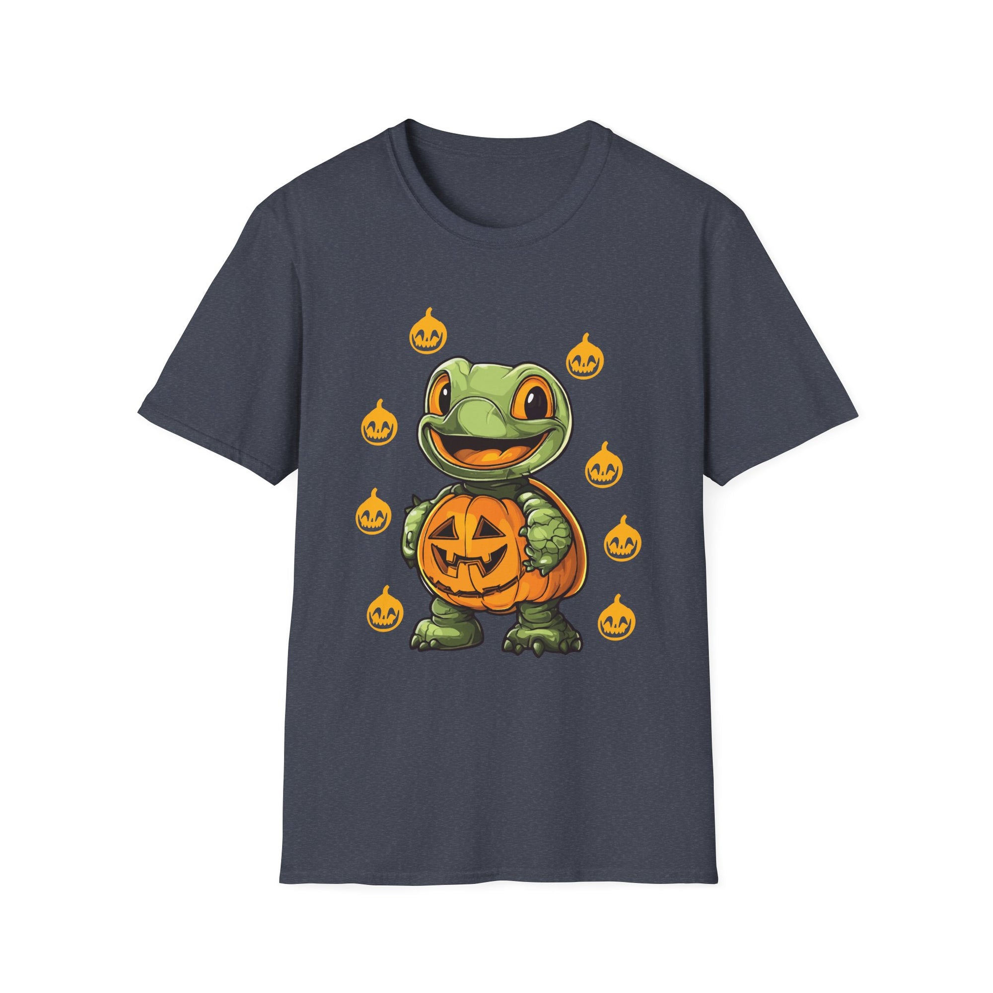 Halloween Pumpkin Turtle Unisex T-Shirt, Cute Graphic Tee, Fall Apparel, Halloween Costume, Gift for Turtle Lovers