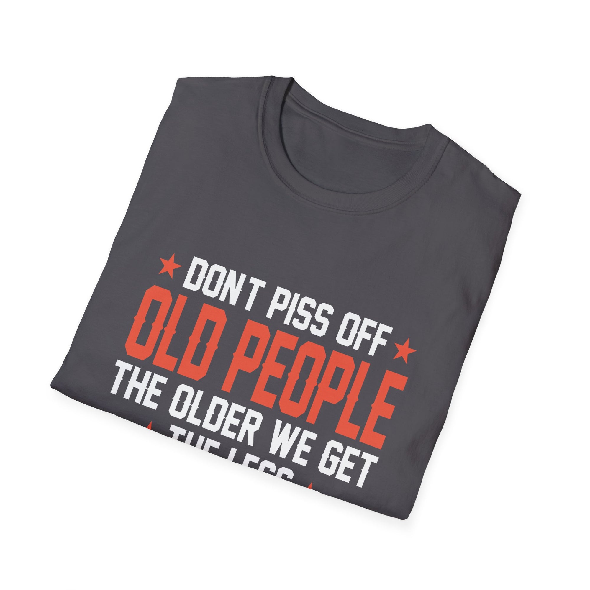 Funny Old People T-Shirt, Unisex Softstyle Tee, Gift for Retirees, Birthday Shirt, Humor Apparel, Senior Citizen Clothing