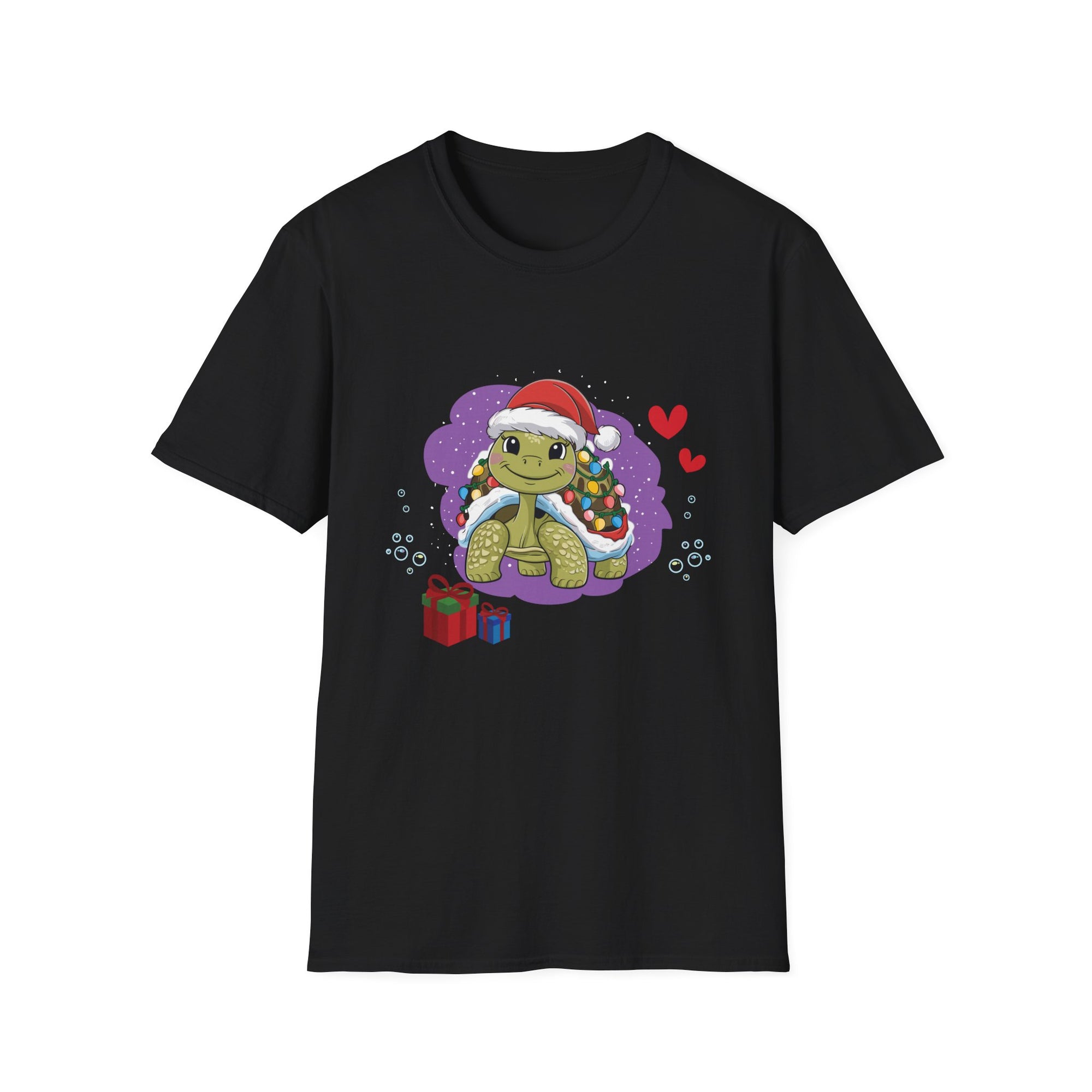 Christmas Turtle T-Shirt, Fun Holiday Tee, Unisex Softstyle Shirt, Gift for Ocean Lovers, Cute Festive Apparel
