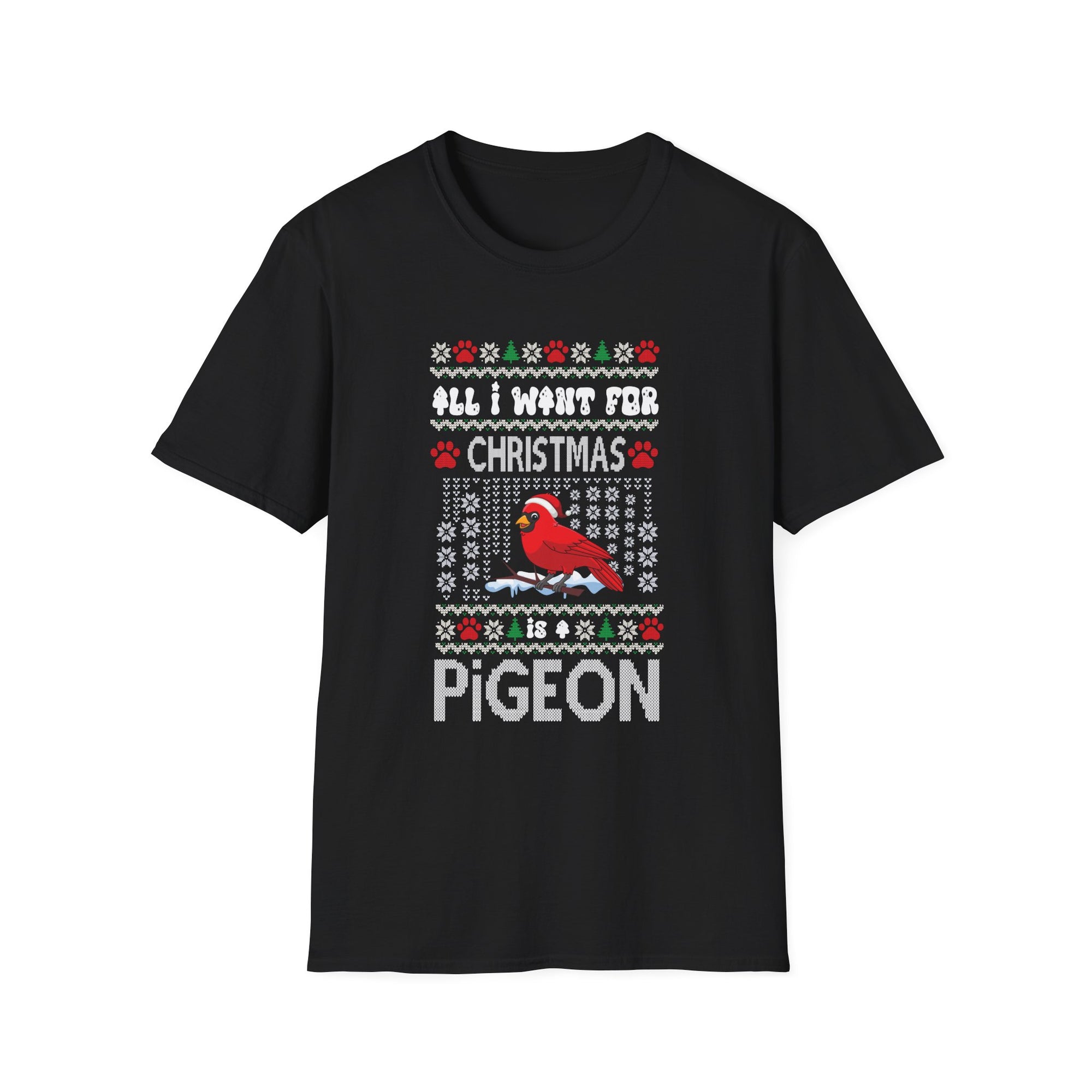 Christmas Cardinal Pigeon Tee, Funny Holiday Shirt, Unisex Graphic Tee, Christmas Gift, Festive Sweatshirt