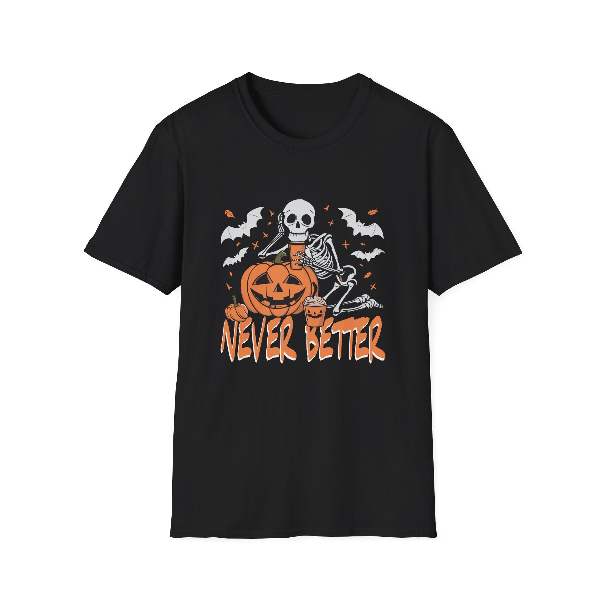 Halloween Skull T-Shirt, Unisex Graphic Tee, Spooky Costume Shirt, Autumn Gift, Festive Fall Wardrobe