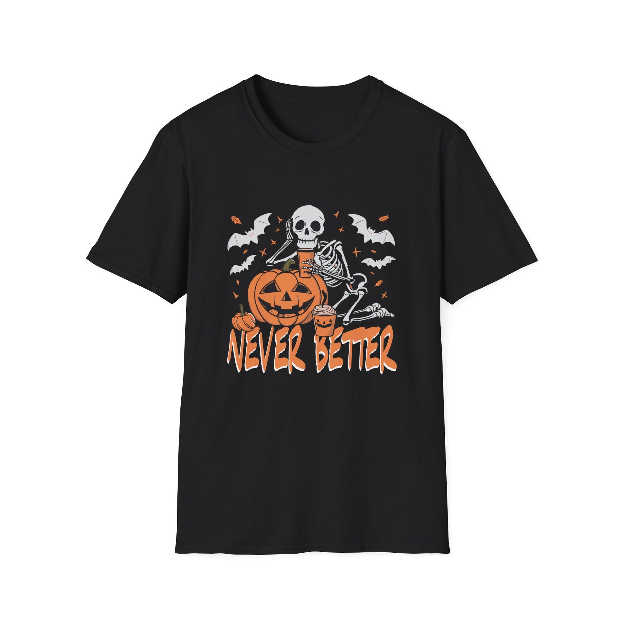 Halloween Skull T-Shirt, Unisex Graphic Tee, Spooky Costume Shirt, Autumn Gift, Festive Fall Wardrobe