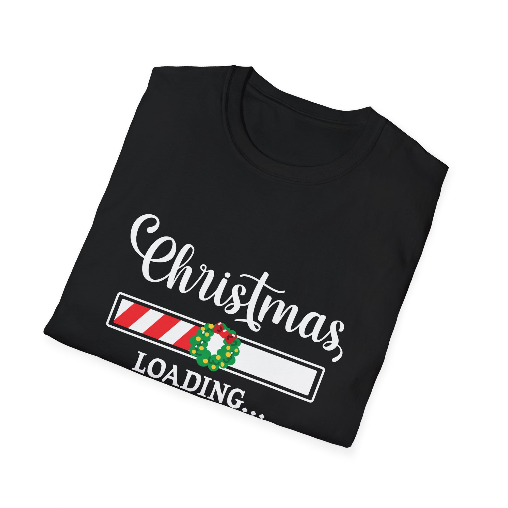Christmas Loading Unisex Softstyle T-Shirt, Festive Tee, Holiday Apparel, Gift for Him/Her, Cute Christmas Shirt