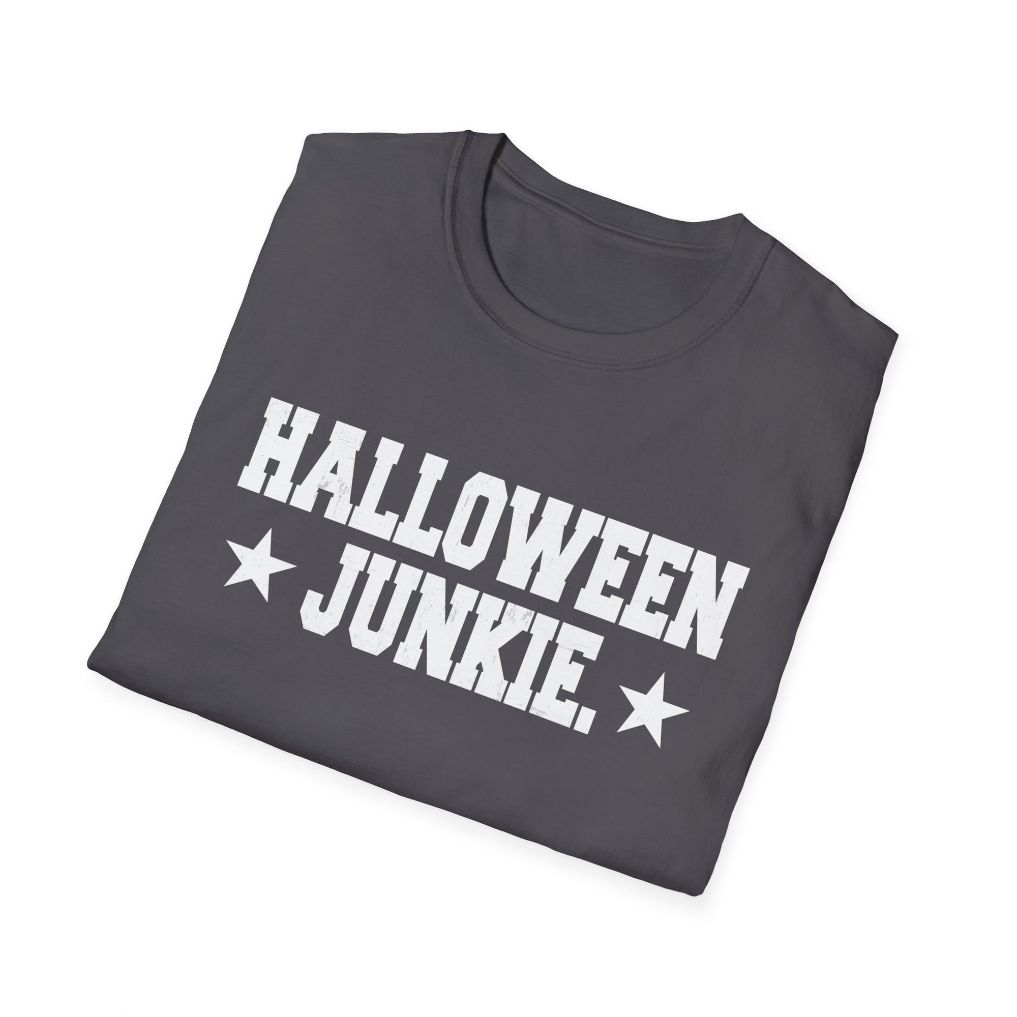 Halloween Junkie Unisex Softstyle T-Shirt, Spooky Apparel, October Fest, Halloween Costume, Fall Fashion, Gift for Halloween Lovers