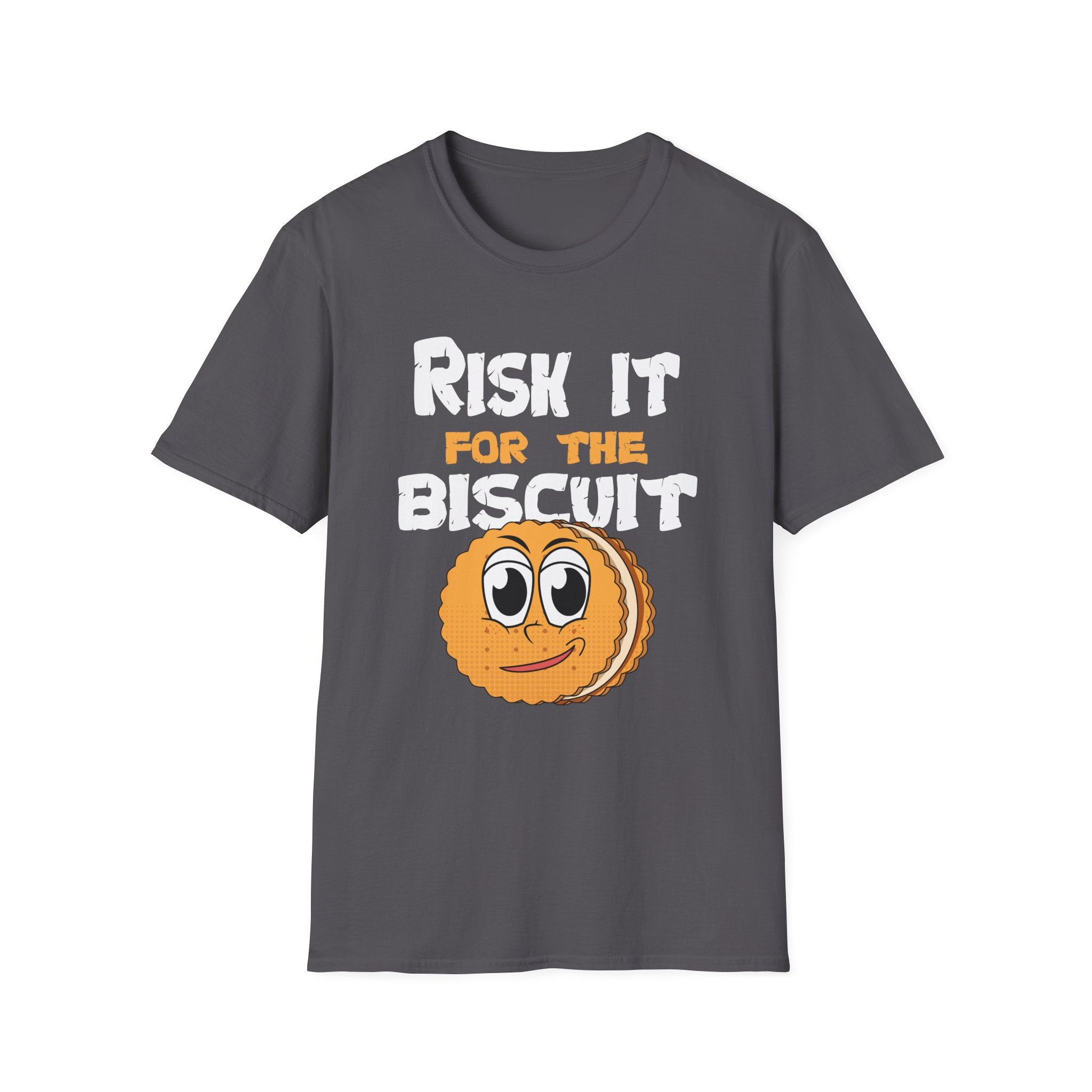 Risk It for the Biscuit Unisex Softstyle T-Shirt, Funny Graphic Tee, Casual wear, Gift for Food Lovers, Snack Humor Shirt, Birthday Gift
