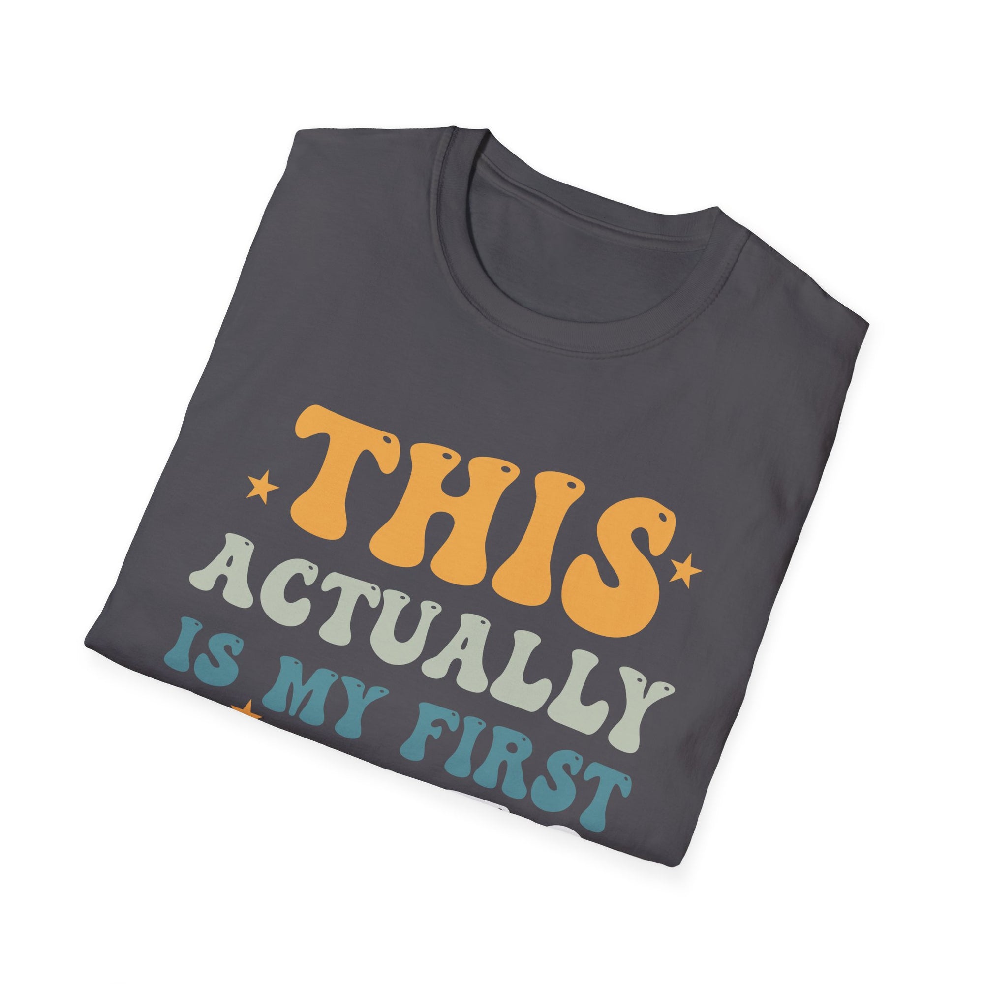 First Rodeo Unisex Softstyle T-Shirt - Fun Event Shirt, Cowboy Theme Tee, Gift for Rodeo Fans, Casual Wear, Graphic Tee
