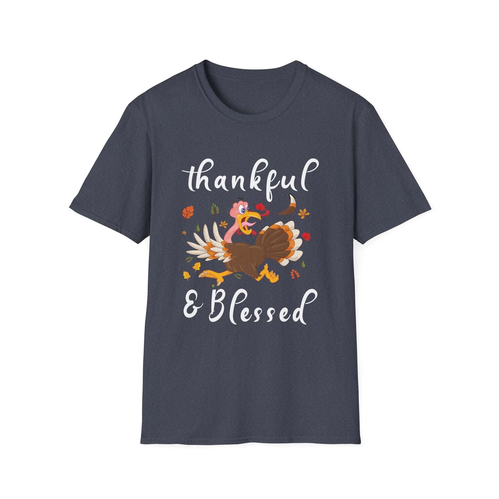 Thankful & Blessed Unisex Softstyle T-Shirt | Fall Fashion, Thanksgiving Tee, Everyday Casual Wear, Gift for Friends & Family