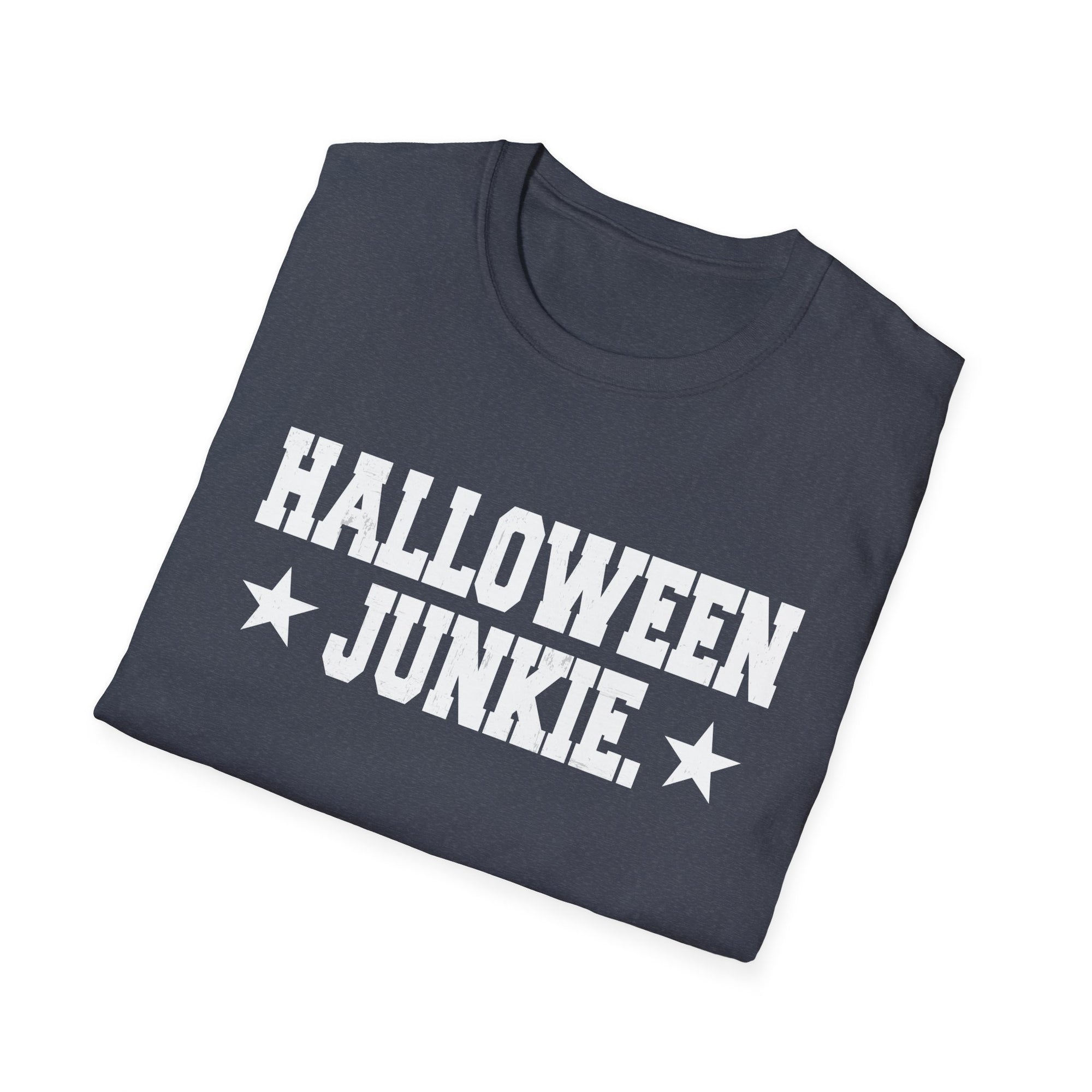 Halloween Junkie Unisex Softstyle T-Shirt, Spooky Apparel, October Fest, Halloween Costume, Fall Fashion, Gift for Halloween Lovers