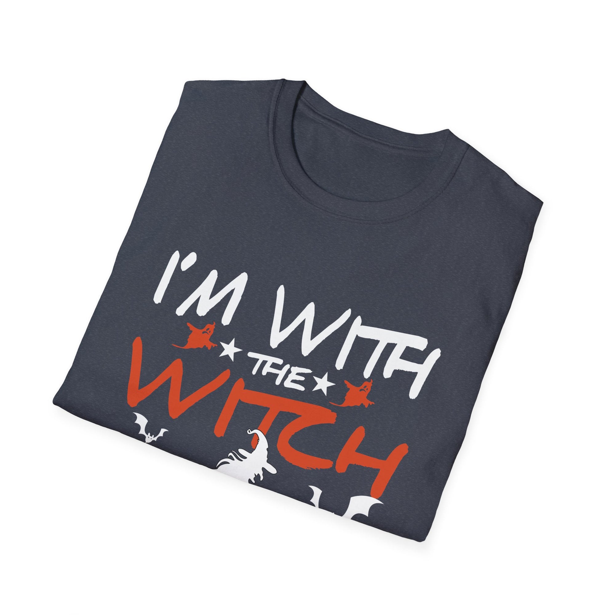 Witch-Themed Unisex T-Shirt - Halloween Fun, I'm With the Witch Tee, Spooky Apparel, Witch Costume, Gothic Style