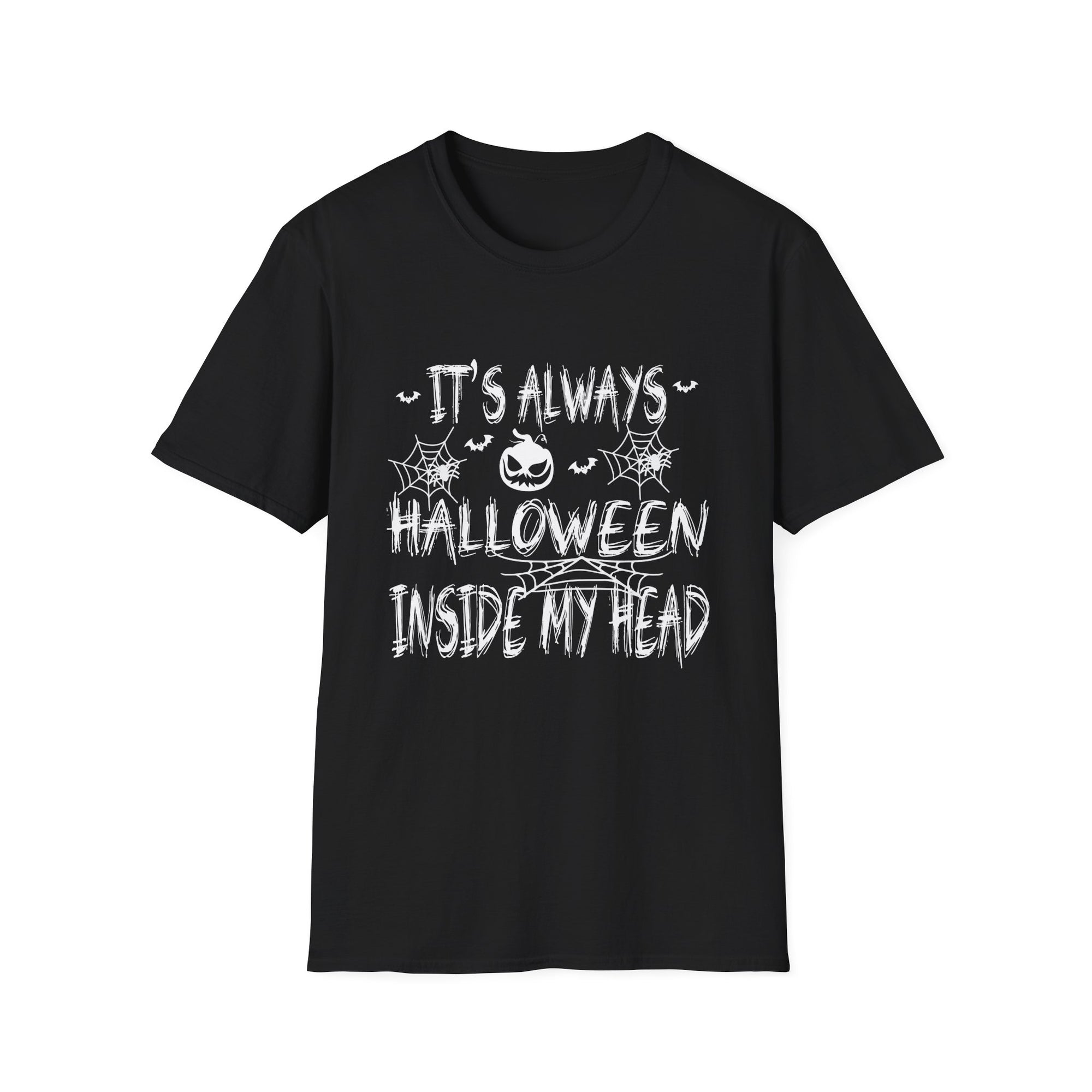 Halloween-Inspired Unisex Softstyle T-Shirt, Spooky Graphic Tee for Fall, Casual Wear, Funny Halloween Shirt, Gifts for Halloween Lovers