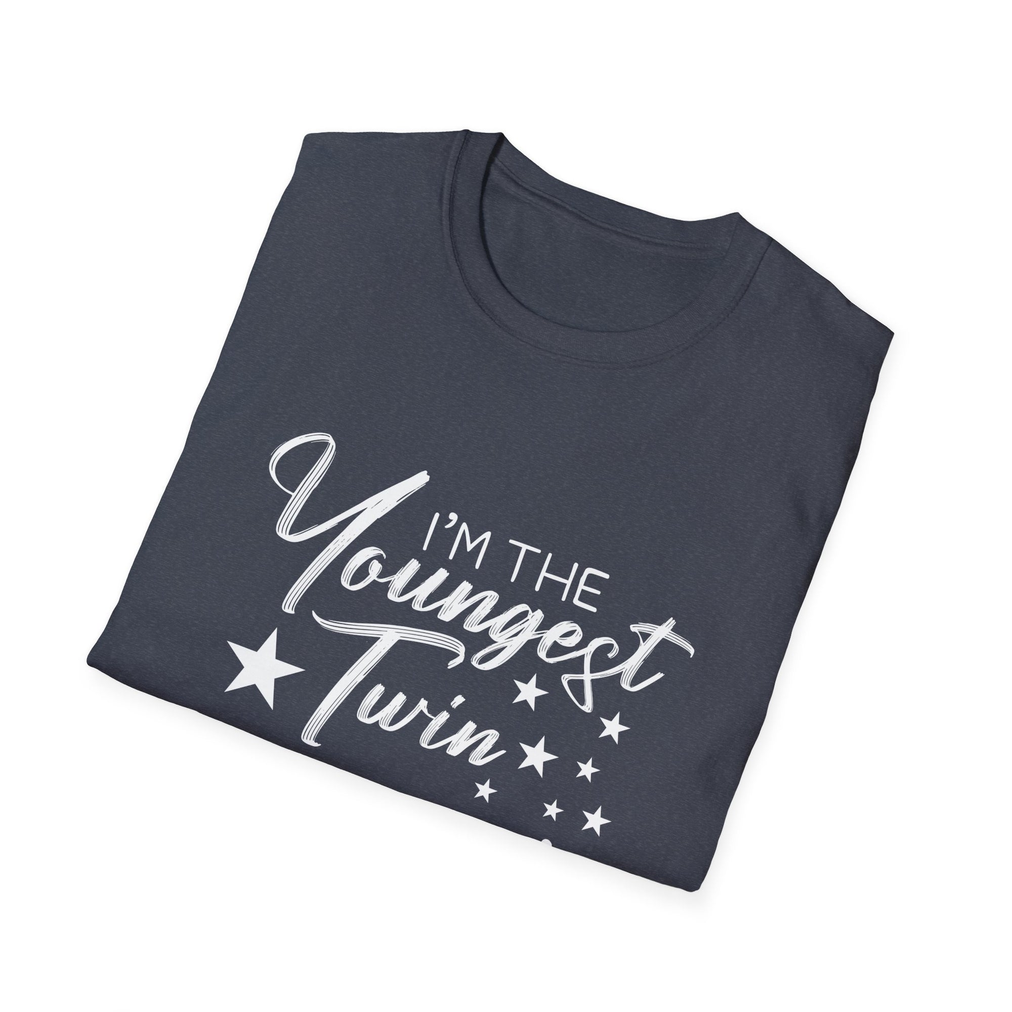 I'm the Youngest Twin T-Shirt, Unisex Softstyle Shirt, Perfect for Twin Celebrations, Birthday Gifts, Family Gatherings
