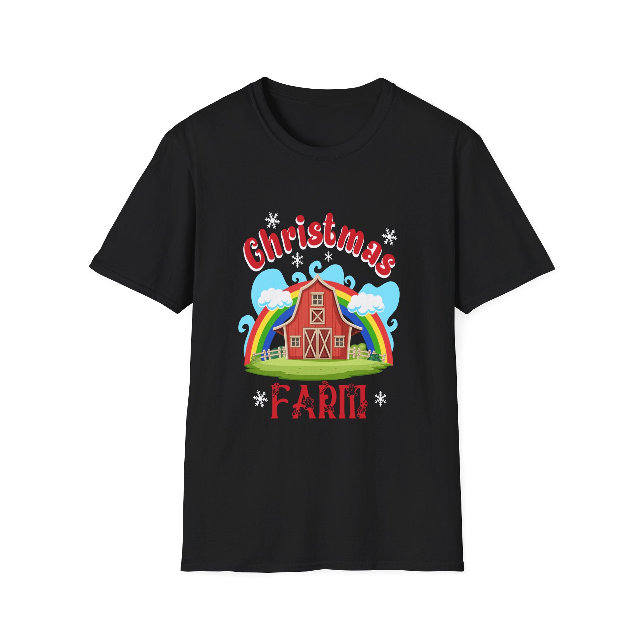Christmas Farm Unisex T-Shirt | Festive Holiday Tee, Cozy Christmas Apparel, Farm-themed Gift, Cute Seasonal Shirt, Fun Holiday Outfit
