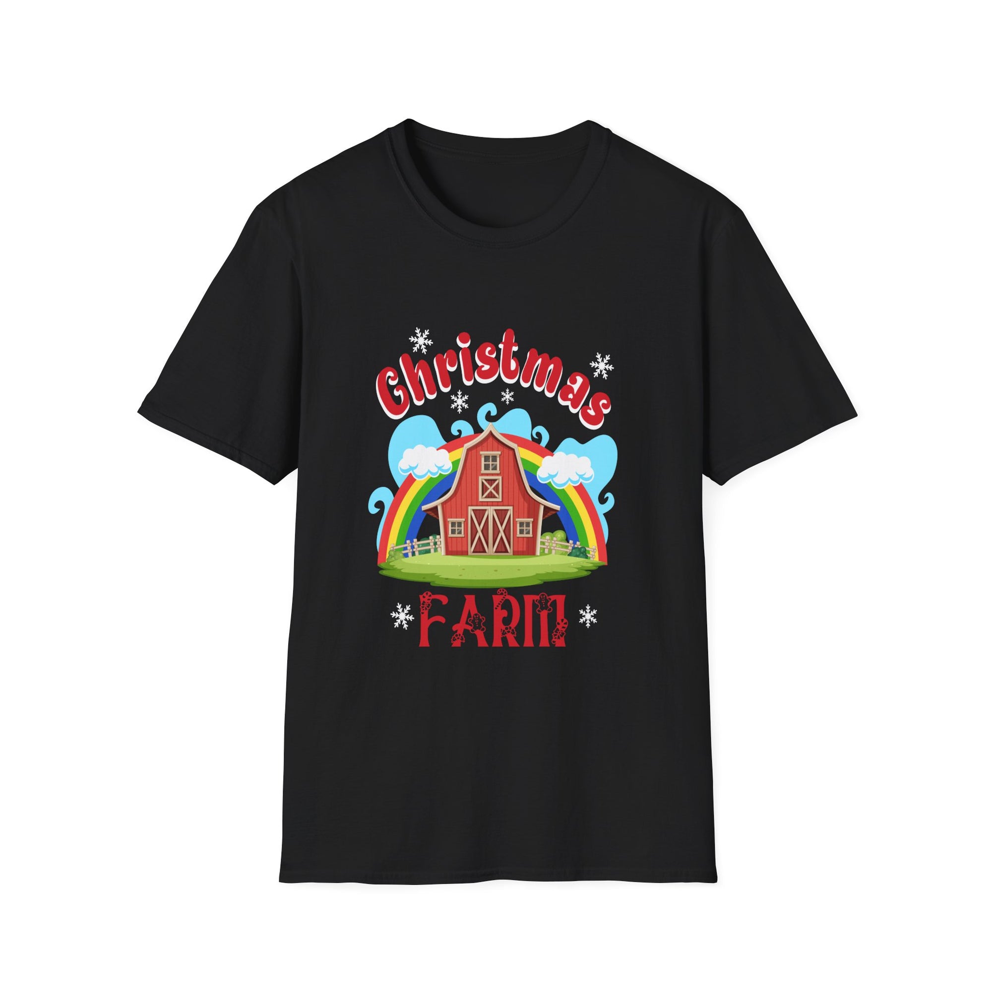 Christmas Farm Unisex T-Shirt | Festive Holiday Tee, Cozy Christmas Apparel, Farm-themed Gift, Cute Seasonal Shirt, Fun Holiday Outfit