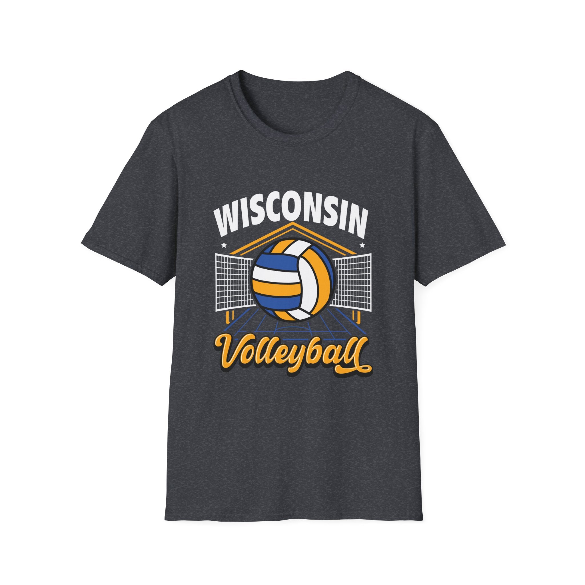 Wisconsin Volleyball Unisex T-Shirt | Sporty Tee, Team Apparel, Gift for Players, Fan Shirt, Game Day Top, Volleyball Lover Gift