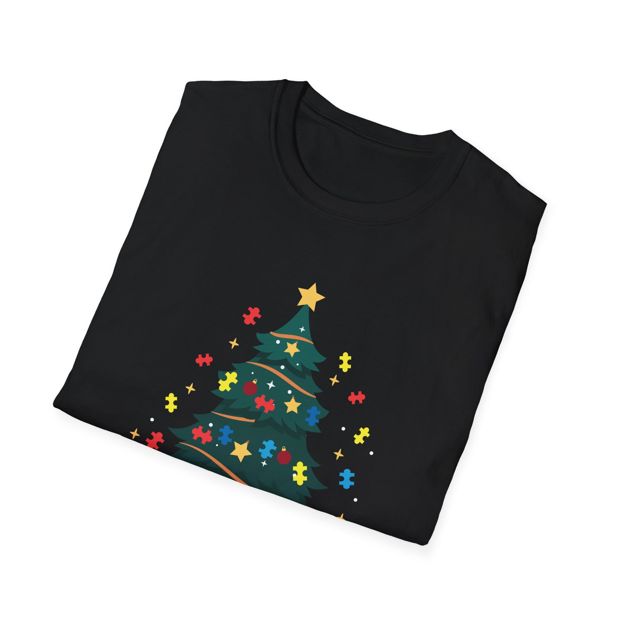 Christmas Tree Unisex Softstyle T-Shirt, Holiday Gift, Festive Apparel, Casual Wear, Christmas Celebration, Seasonal Fashion