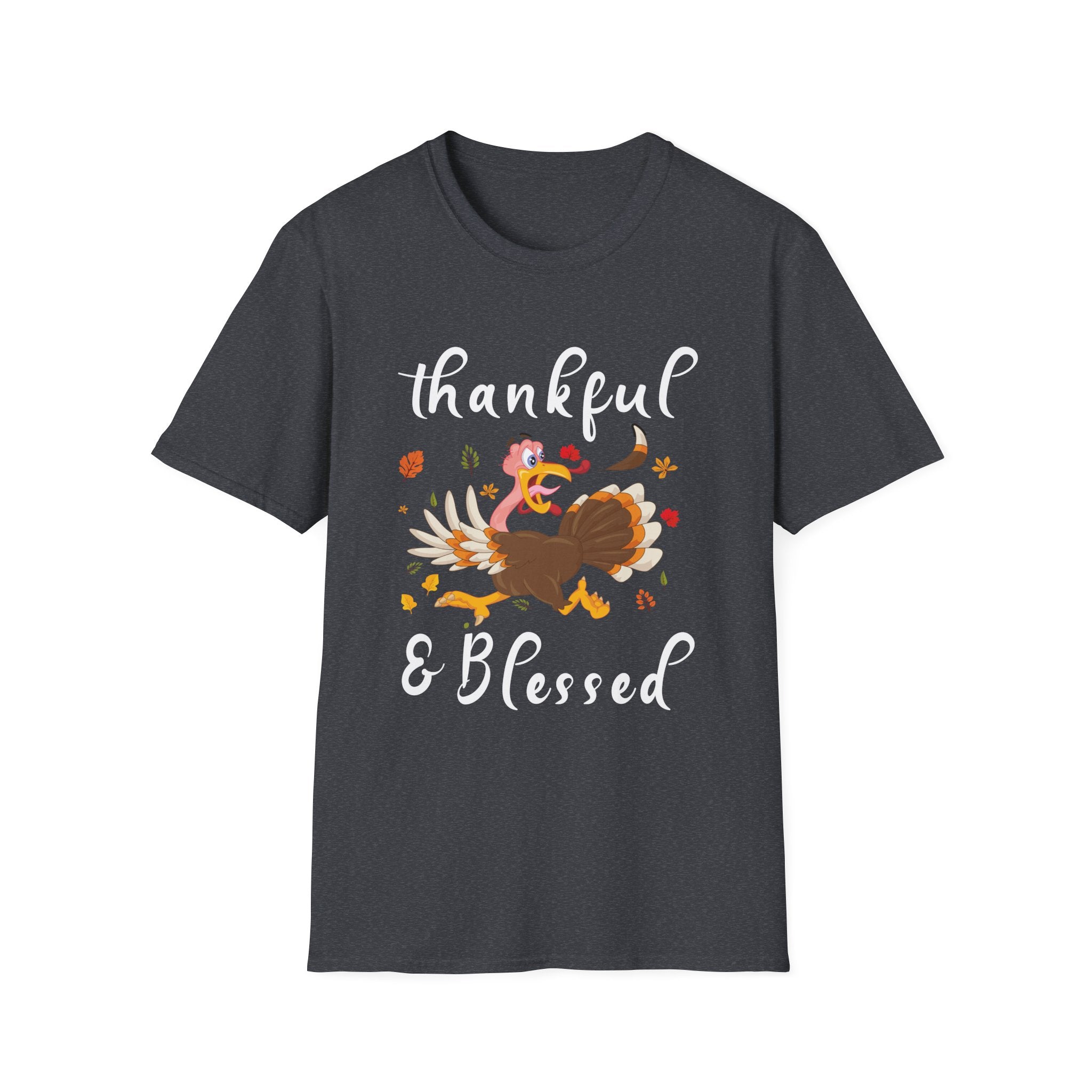 Thankful & Blessed Unisex Softstyle T-Shirt | Fall Fashion, Thanksgiving Tee, Everyday Casual Wear, Gift for Friends & Family
