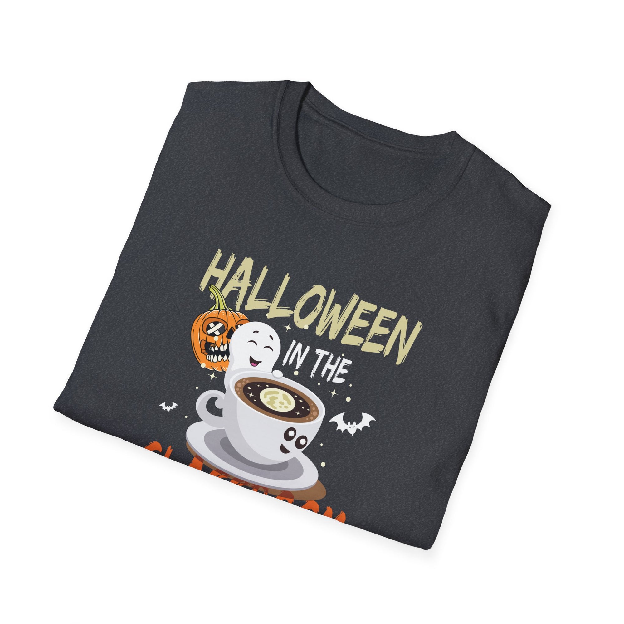 Halloween Classroom Caffeine T-Shirt, Cute Teacher Tee, Funny Halloween Gift, Unisex Softstyle Shirt, Coffee Lover Apparel