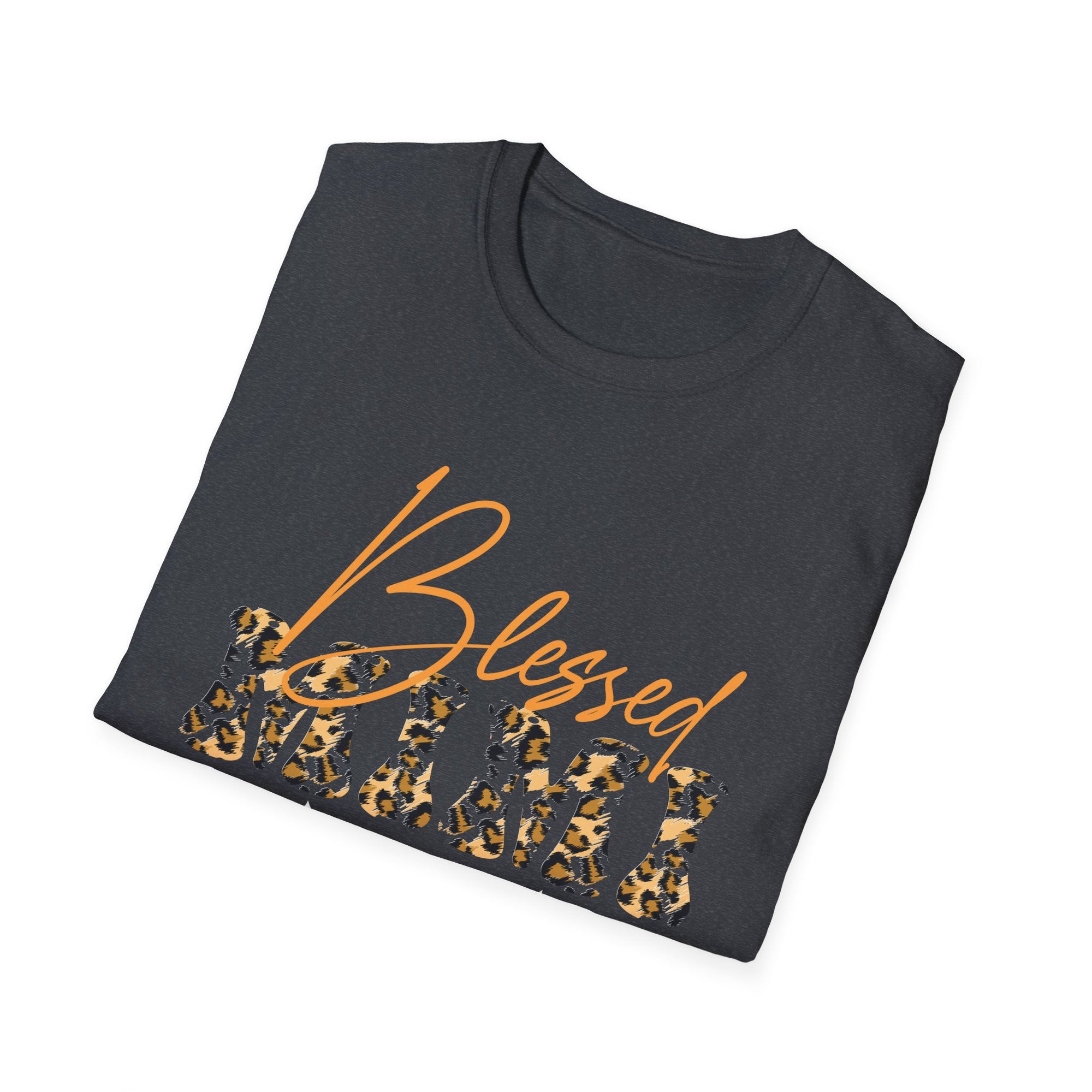 Blessed Leopard Print Unisex T-Shirt, Faith-Based Gift, Motivational Top, Everyday Wear, Spiritual Apparel