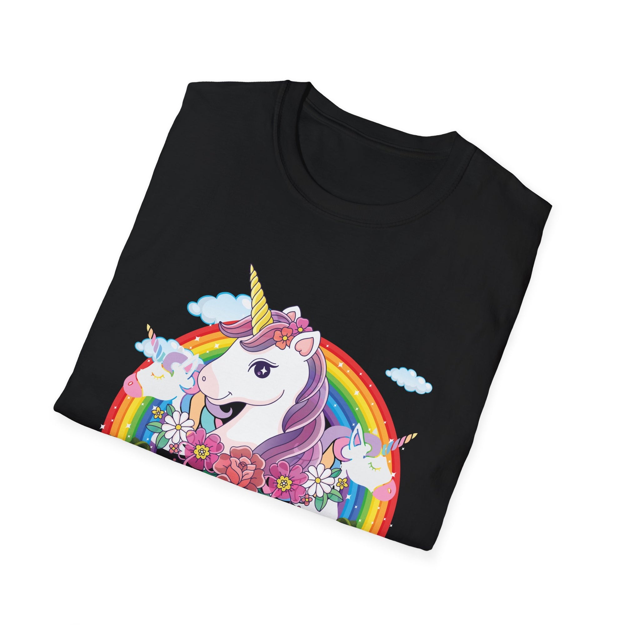 Happy Haunti-Corn Unisex Softstyle T-Shirt | Fun Unicorn Halloween Tee, Gifts for Fall, Cozy Casual Wear, Holiday Apparel, Playful Designs