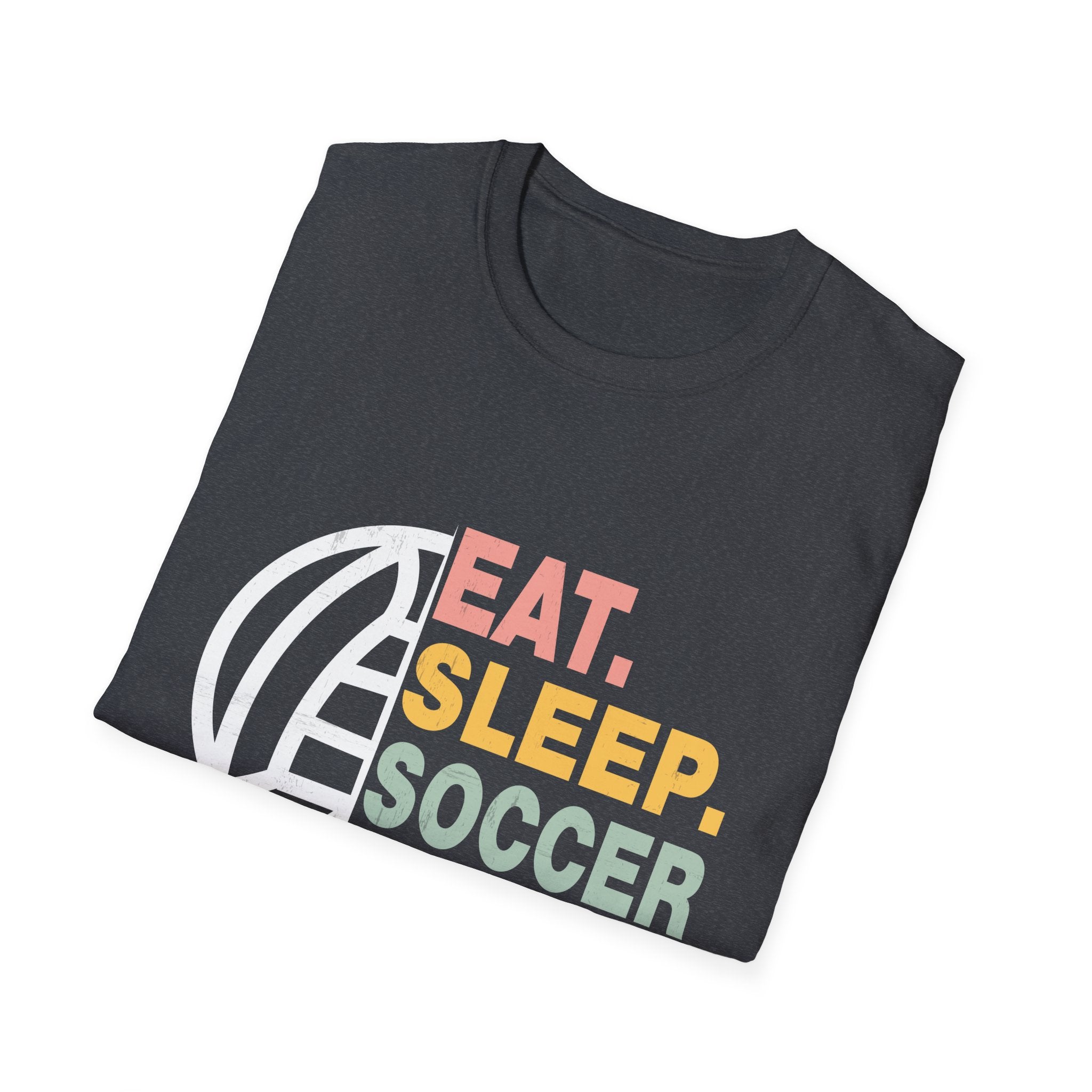 Eat Sleep Soccer Repeat Unisex T-Shirt, Softstyle Tee for Soccer Lovers, Sports Fan Apparel, Gift for Athletes