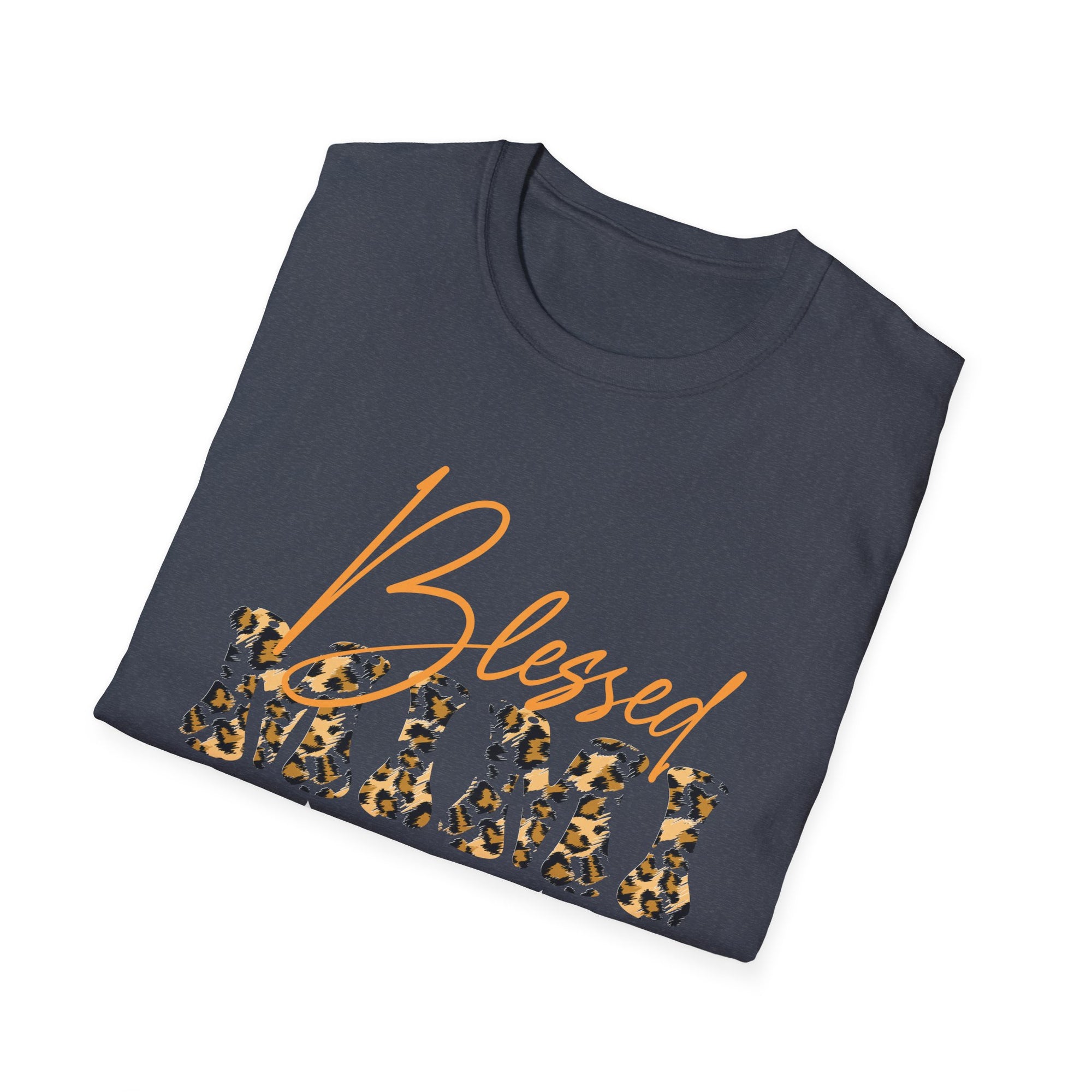 Blessed Leopard Print Unisex T-Shirt, Faith-Based Gift, Motivational Top, Everyday Wear, Spiritual Apparel