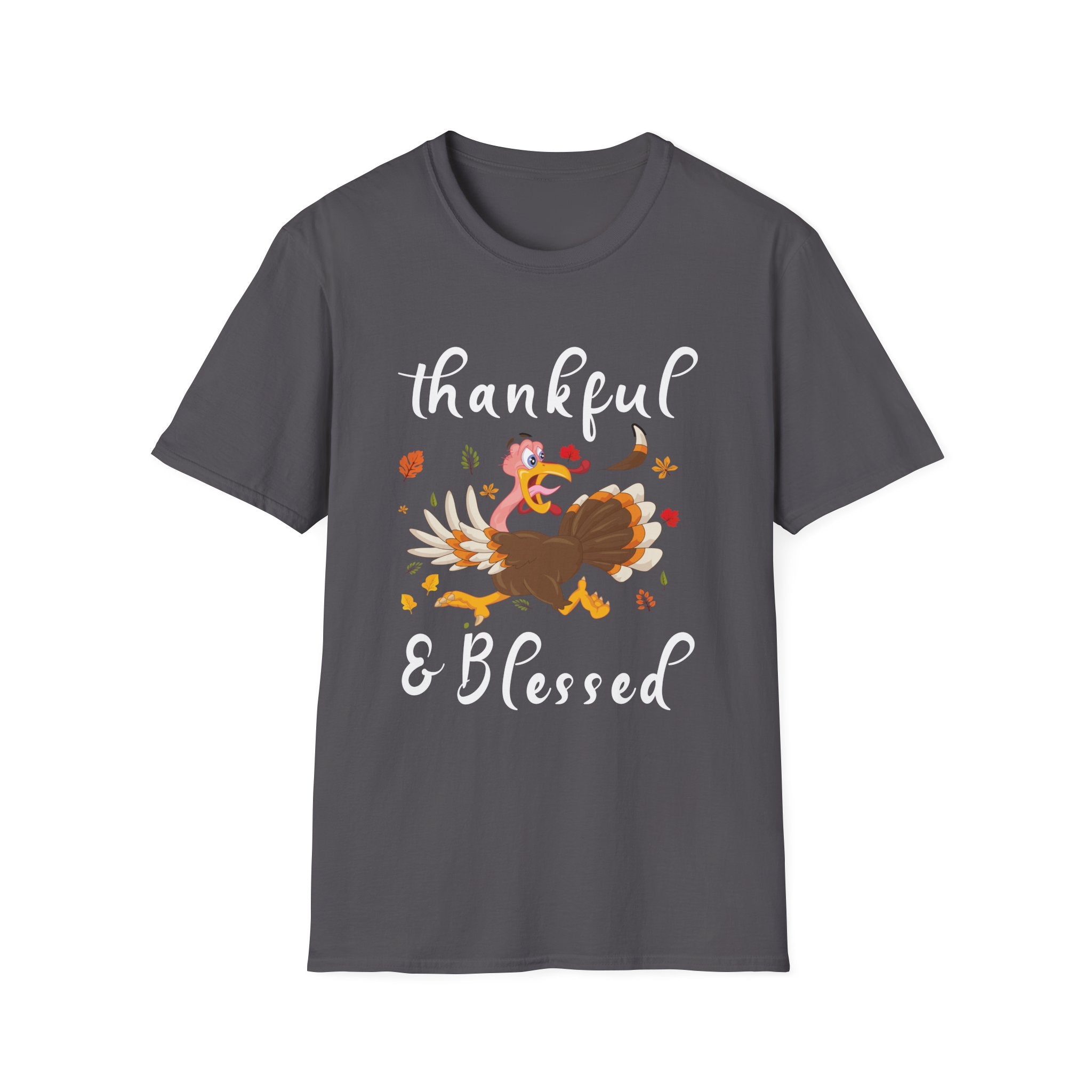 Thankful & Blessed Unisex Softstyle T-Shirt | Fall Fashion, Thanksgiving Tee, Everyday Casual Wear, Gift for Friends & Family