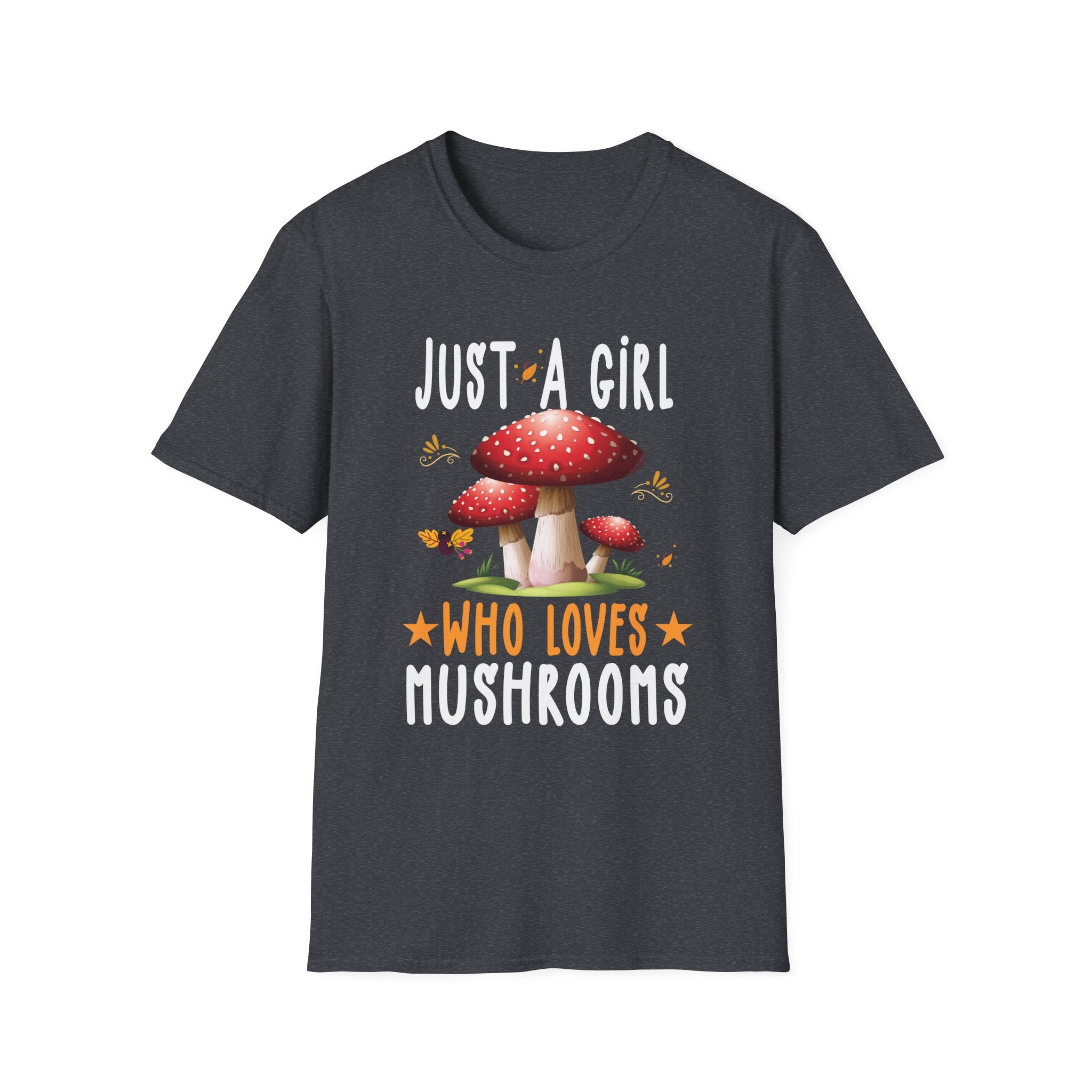 Just a Girl Who Loves Mushrooms T-Shirt | Cute Fungal Tee for Nature Lovers, Gifts for Her, Boho Style, Fun Outfit, Casual Wear