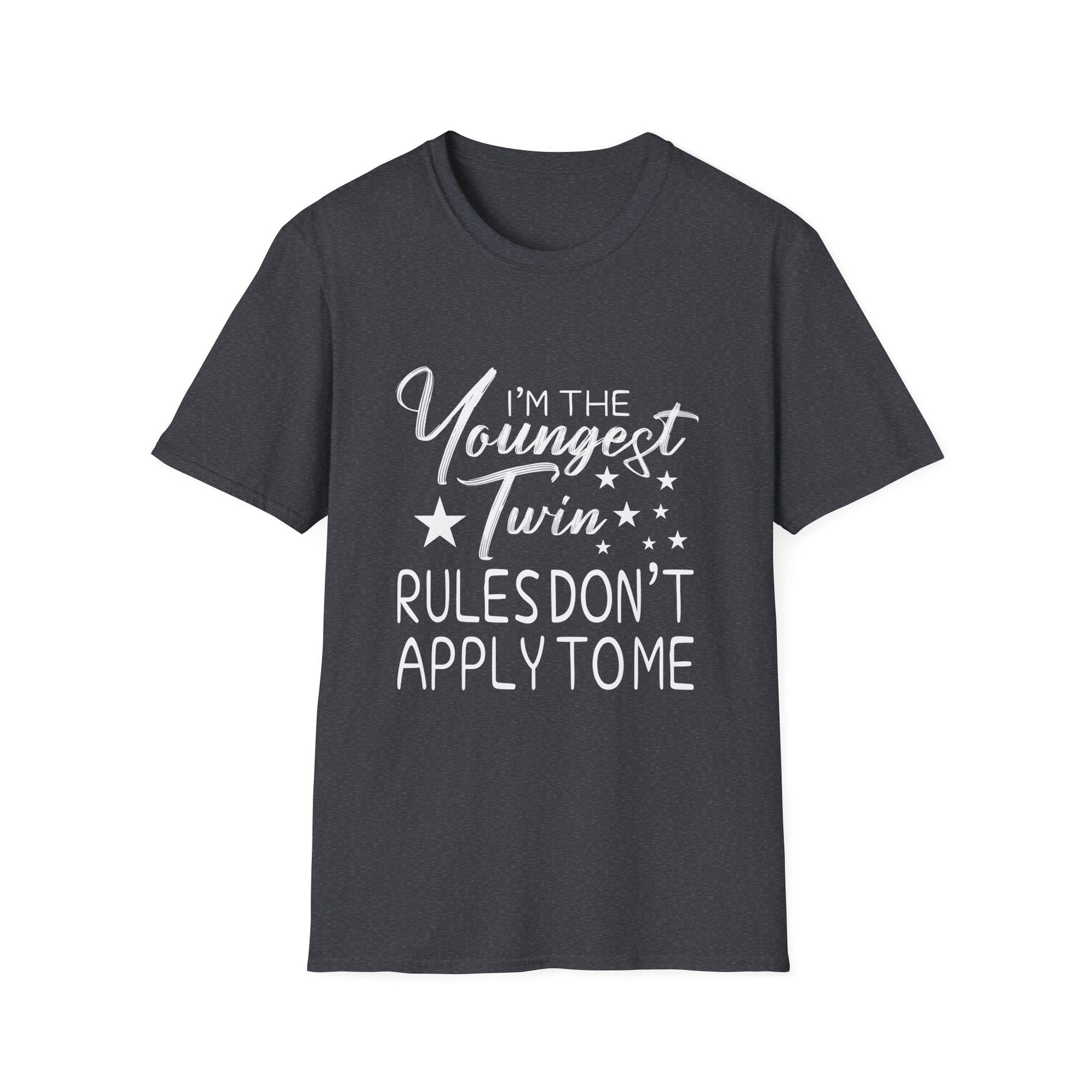 I'm the Youngest Twin T-Shirt, Unisex Softstyle Shirt, Perfect for Twin Celebrations, Birthday Gifts, Family Gatherings