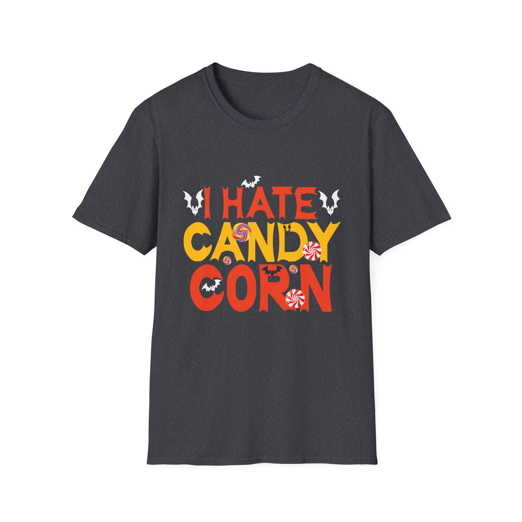Halloween Humorous Unisex T-Shirt, Funny Candy Corn Hate Tee, Halloween Party Outfit, Trick or Treat Shirt, Spooky Season Apparel