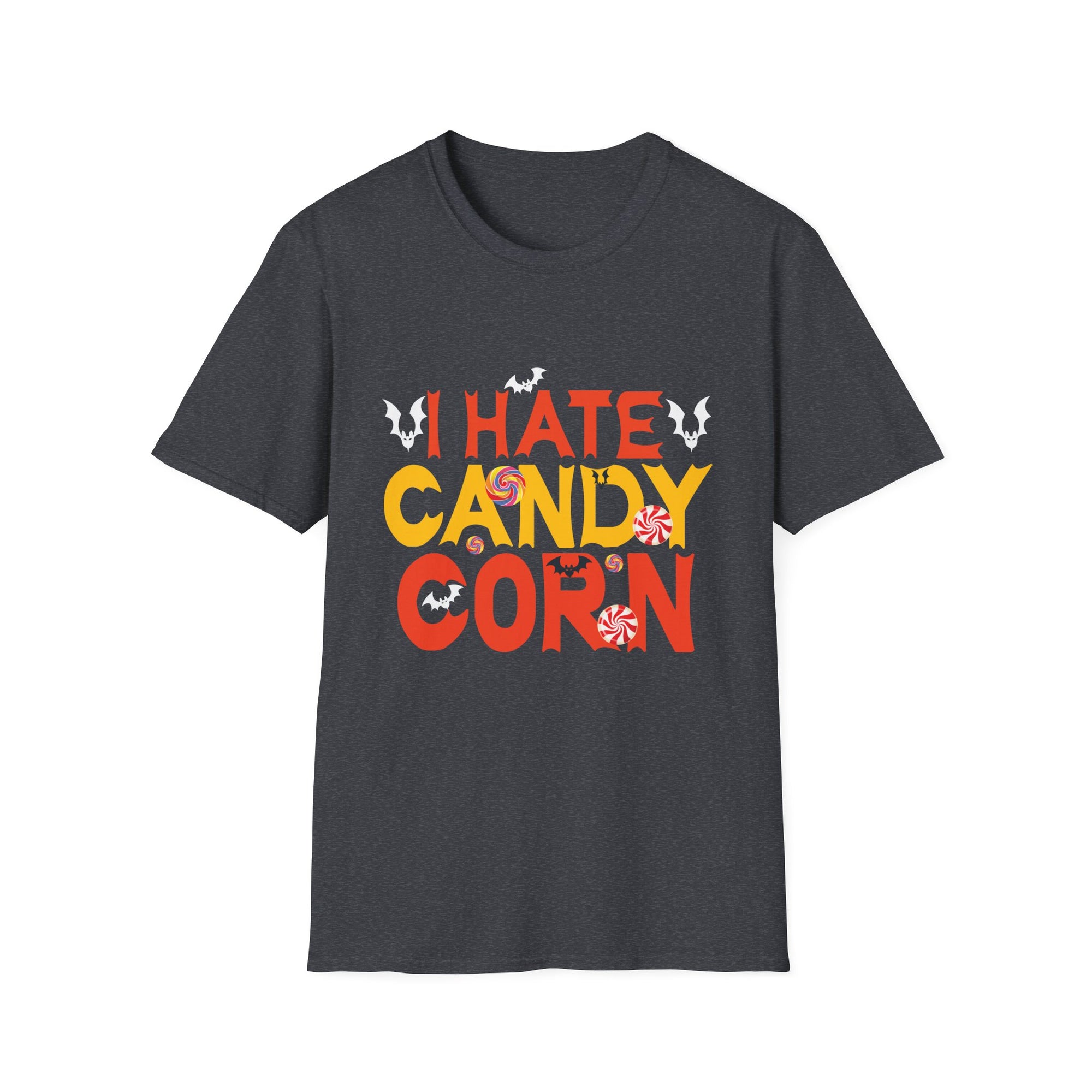Halloween Humorous Unisex T-Shirt, Funny Candy Corn Hate Tee, Halloween Party Outfit, Trick or Treat Shirt, Spooky Season Apparel
