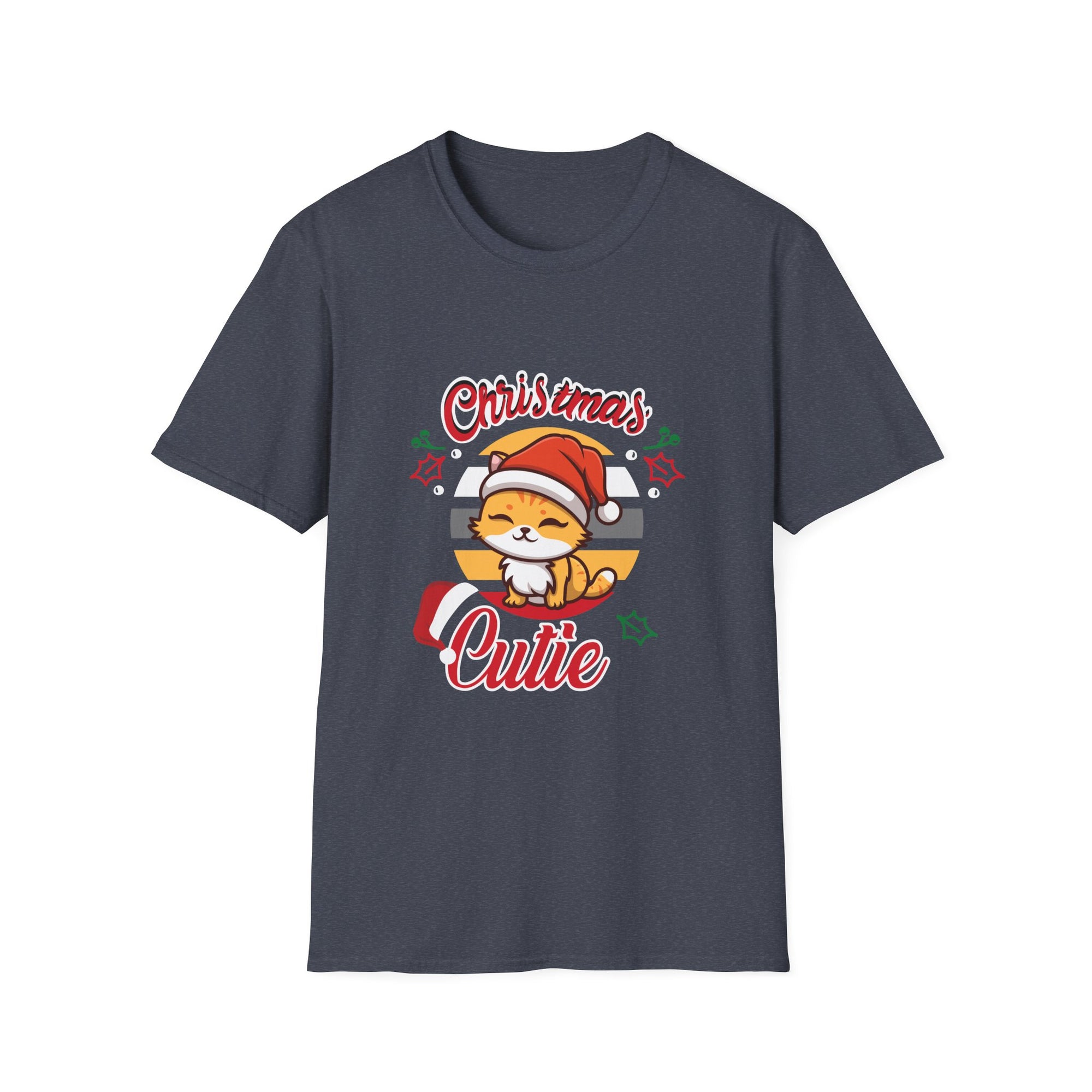 Christmas Cutie Cat Unisex T-Shirt - Festive Holiday Tee for Cat Lovers, Xmas Gift, Cute Apparel, Funny Holiday Shirt, Joyful Winter Wear
