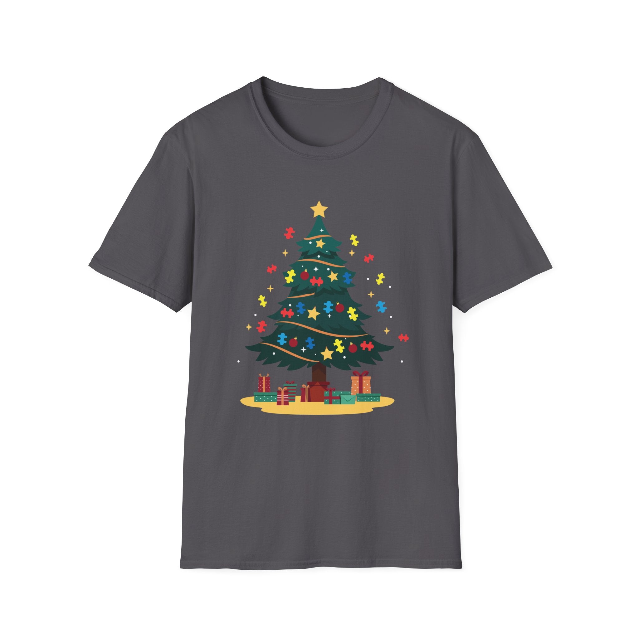 Christmas Tree Unisex Softstyle T-Shirt, Holiday Gift, Festive Apparel, Casual Wear, Christmas Celebration, Seasonal Fashion