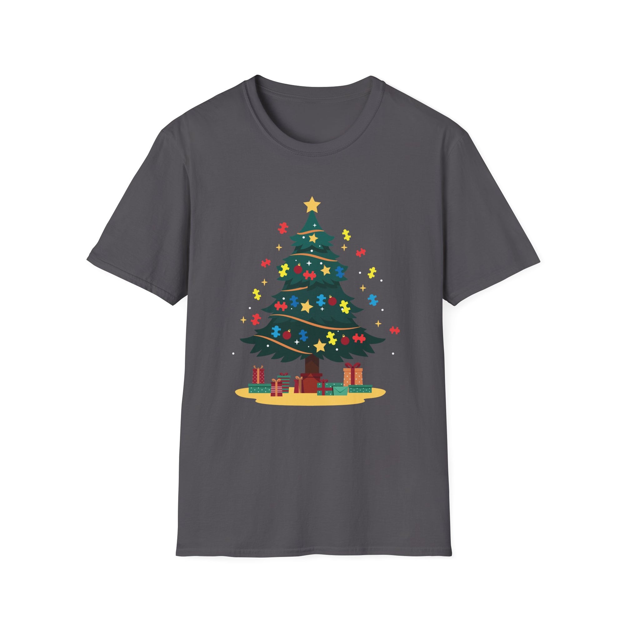 Christmas Tree Unisex Softstyle T-Shirt, Holiday Gift, Festive Apparel, Casual Wear, Christmas Celebration, Seasonal Fashion