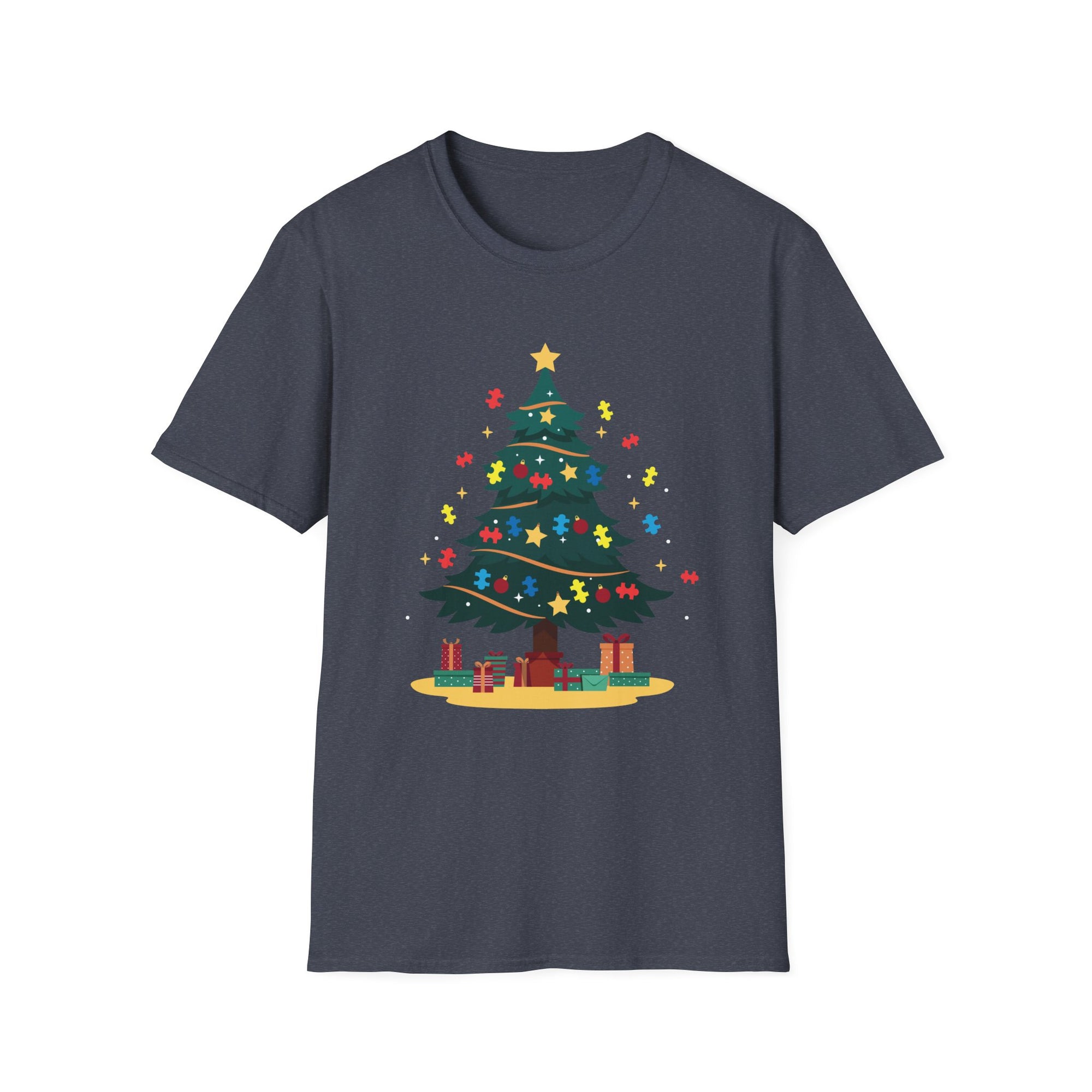 Christmas Tree Unisex Softstyle T-Shirt, Holiday Gift, Festive Apparel, Casual Wear, Christmas Celebration, Seasonal Fashion