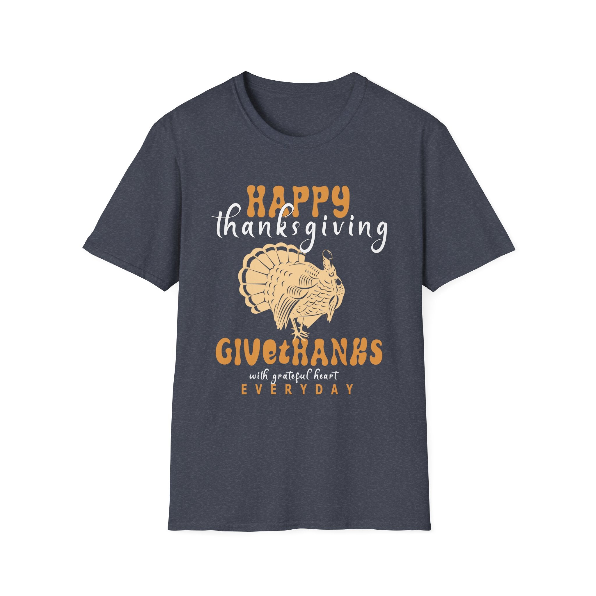 Thanksgiving T-Shirt, Unisex Softstyle Tee, Holiday Gift, Thanksgiving Decor, Give Thanks Apparel, Fall Celebration Shirt