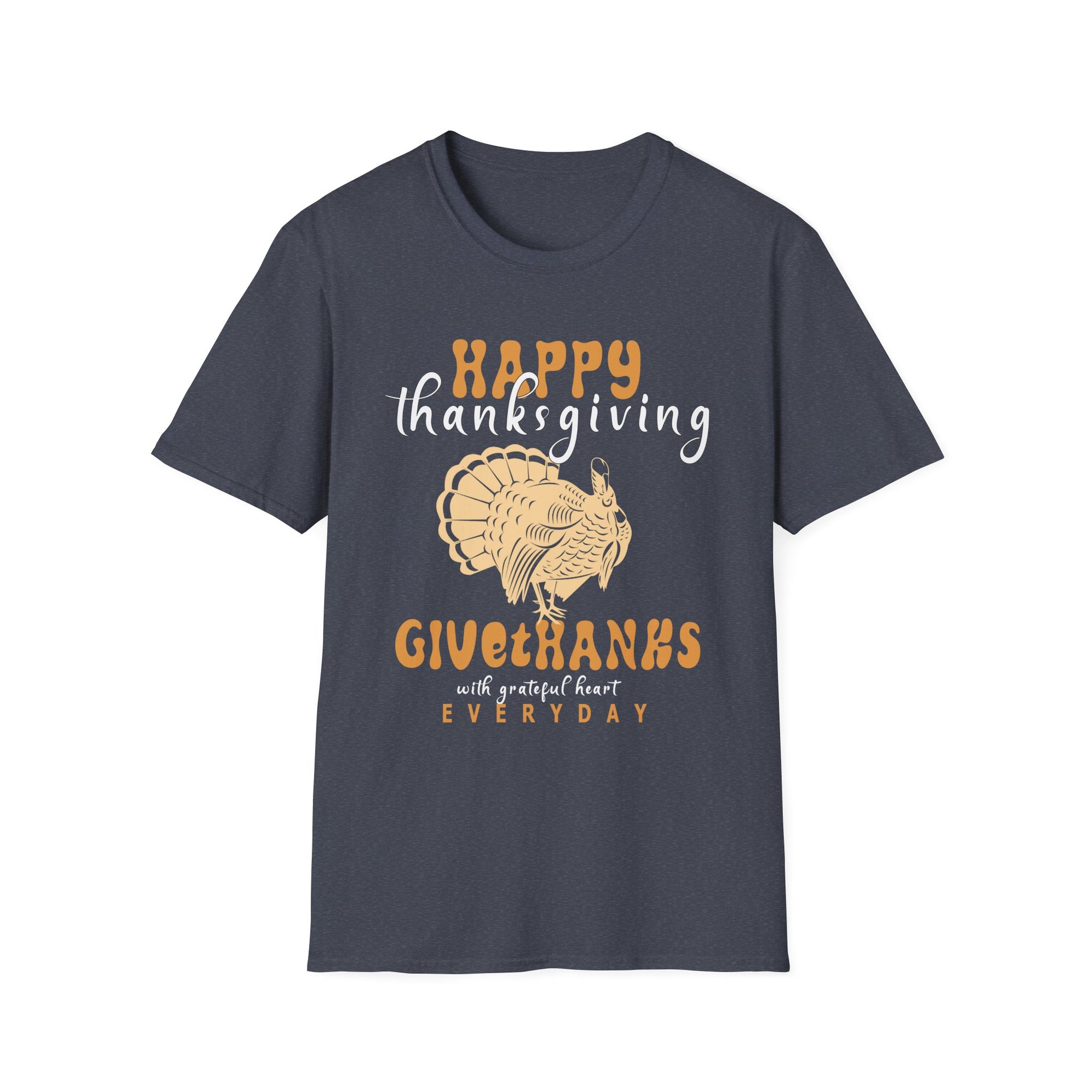 Thanksgiving T-Shirt, Unisex Softstyle Tee, Holiday Gift, Thanksgiving Decor, Give Thanks Apparel, Fall Celebration Shirt