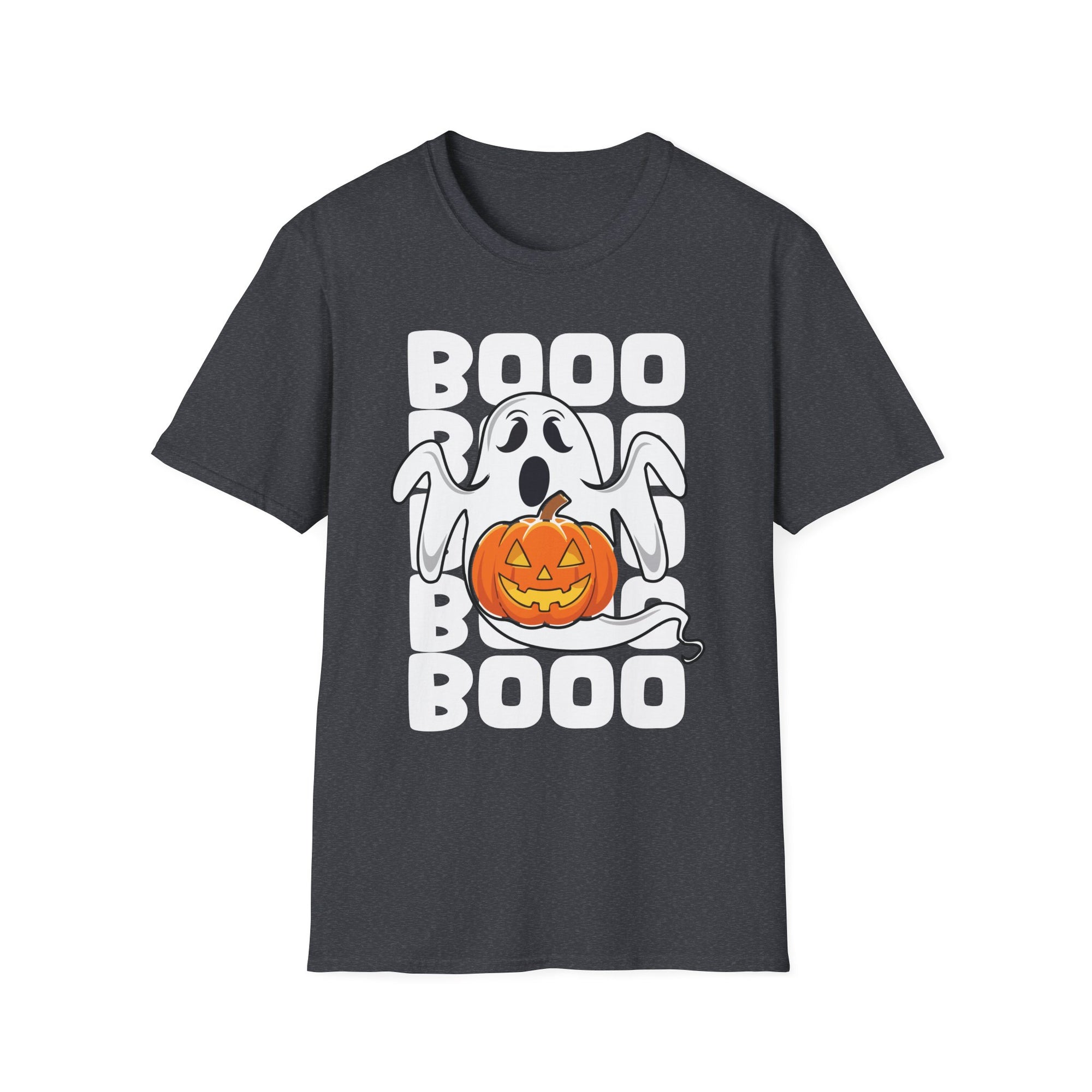Halloween Ghost T-Shirt, Unisex Softstyle Tee for Trick-or-Treating, Cute Halloween Shirt, Spooky Gift, Fall Apparel, Boo Design