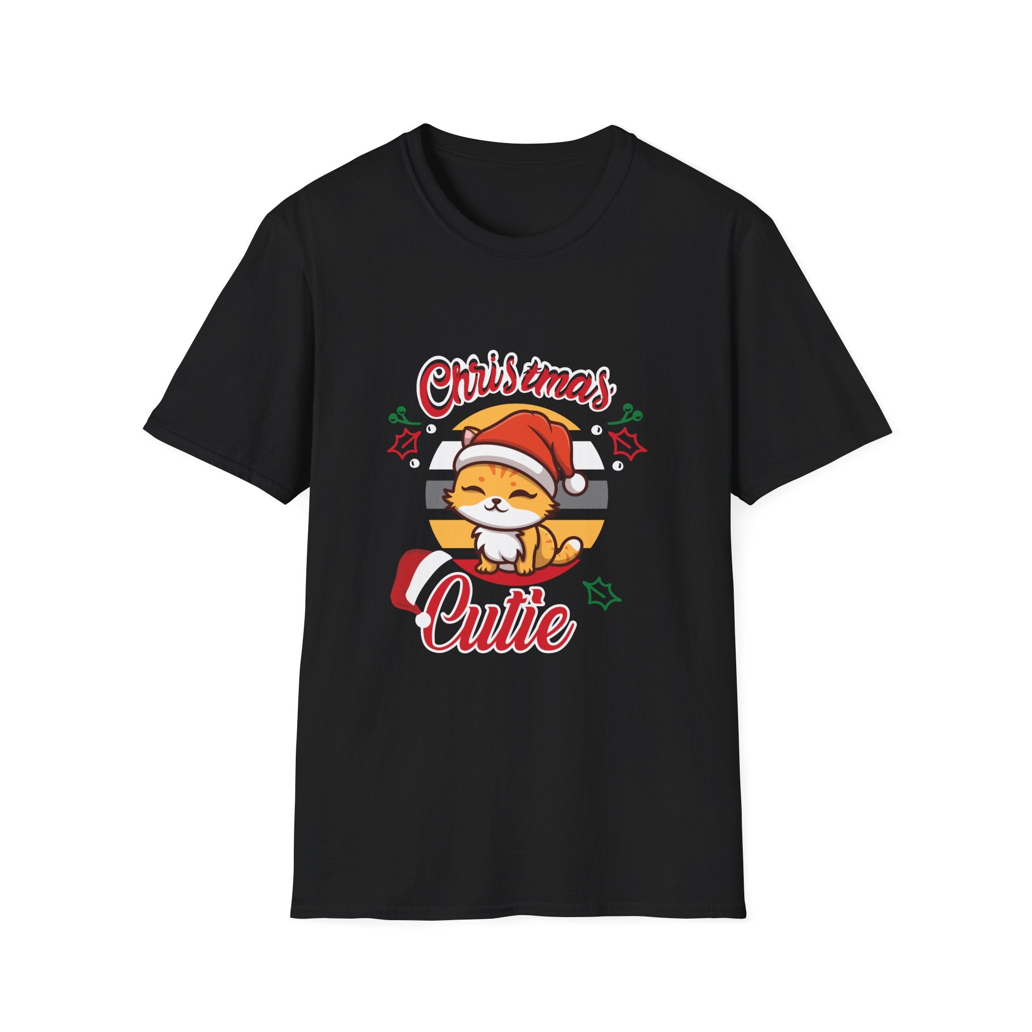 Christmas Cutie Cat Unisex T-Shirt - Festive Holiday Tee for Cat Lovers, Xmas Gift, Cute Apparel, Funny Holiday Shirt, Joyful Winter Wear