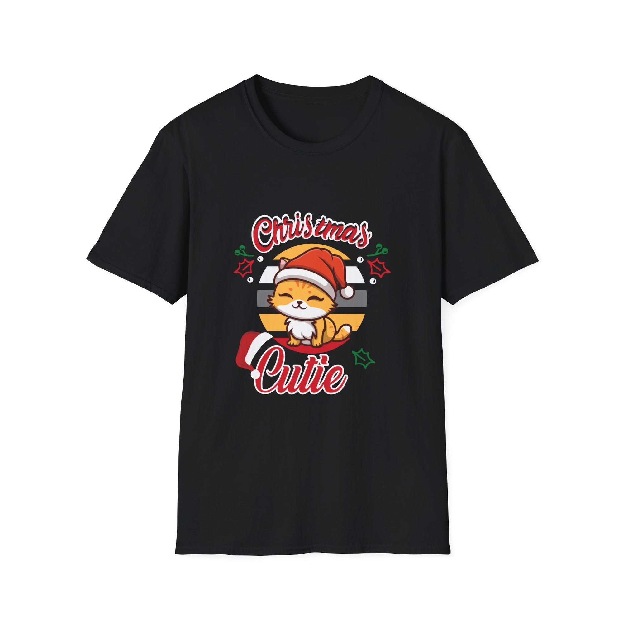 Christmas Cutie Cat Unisex T-Shirt - Festive Holiday Tee for Cat Lovers, Xmas Gift, Cute Apparel, Funny Holiday Shirt, Joyful Winter Wear