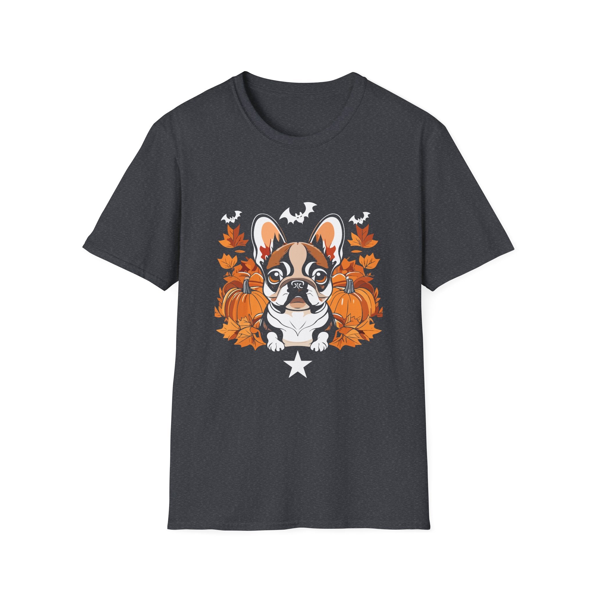 Adorable French Bulldog Halloween T-Shirt, Fall Shirt, Pet Lover Gift, Unisex Halloween Tee, Cozy Autumn Wear, Dog Mom Shirt