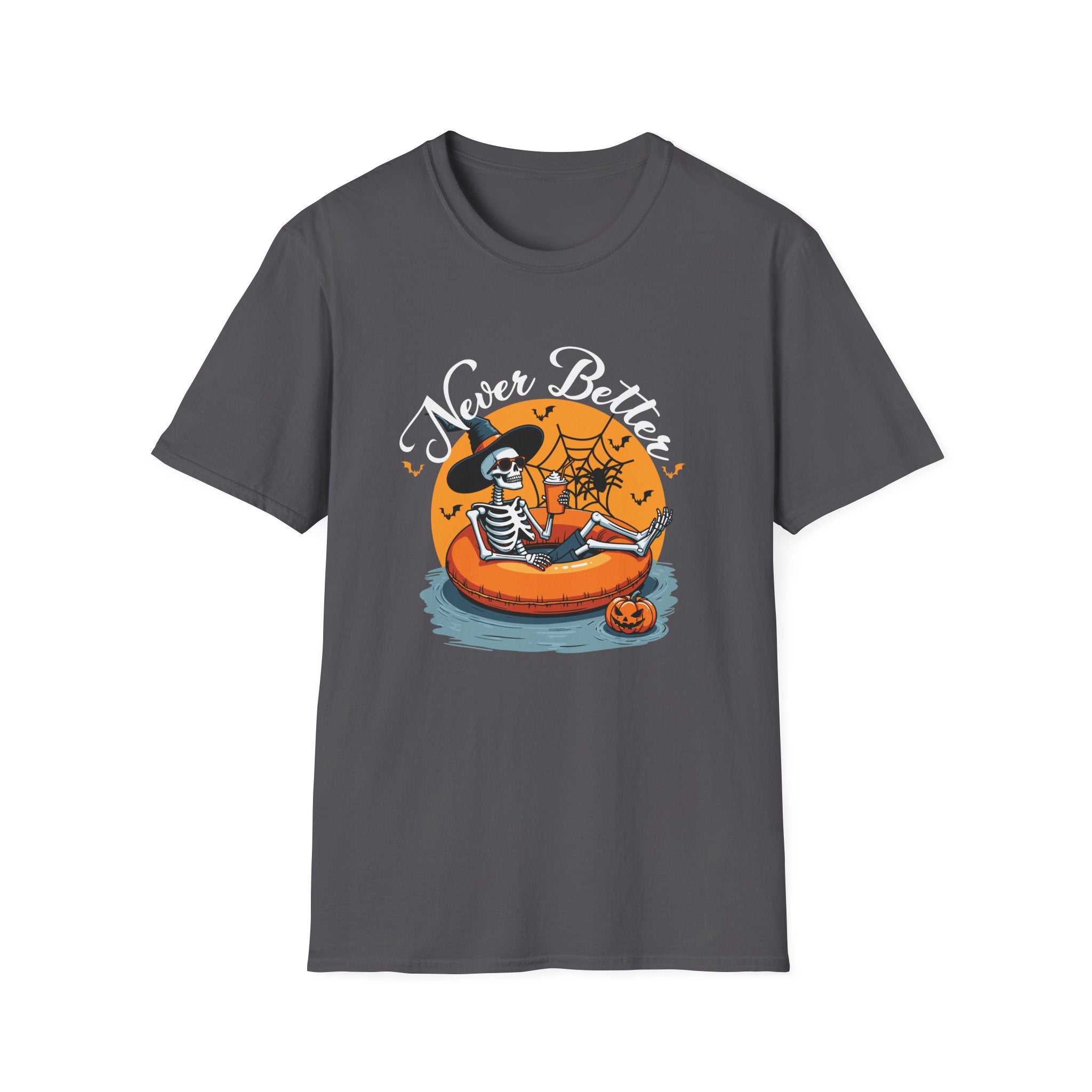 Spooky Skeleton T-Shirt | Halloween Casual Tee, Fall Fashion, Unisex Graphic Tee, Pumpkin-themed Shirt, Skeleton Print Tee