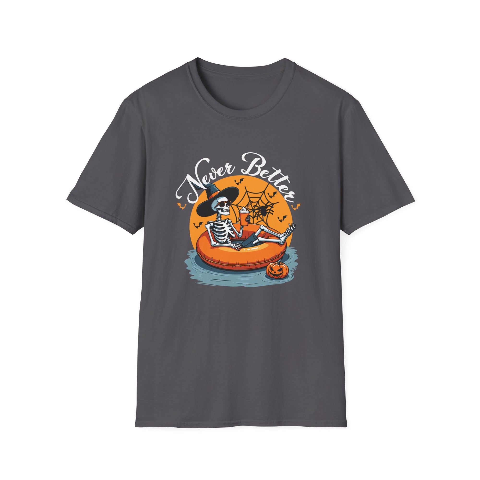 Spooky Skeleton T-Shirt | Halloween Casual Tee, Fall Fashion, Unisex Graphic Tee, Pumpkin-themed Shirt, Skeleton Print Tee