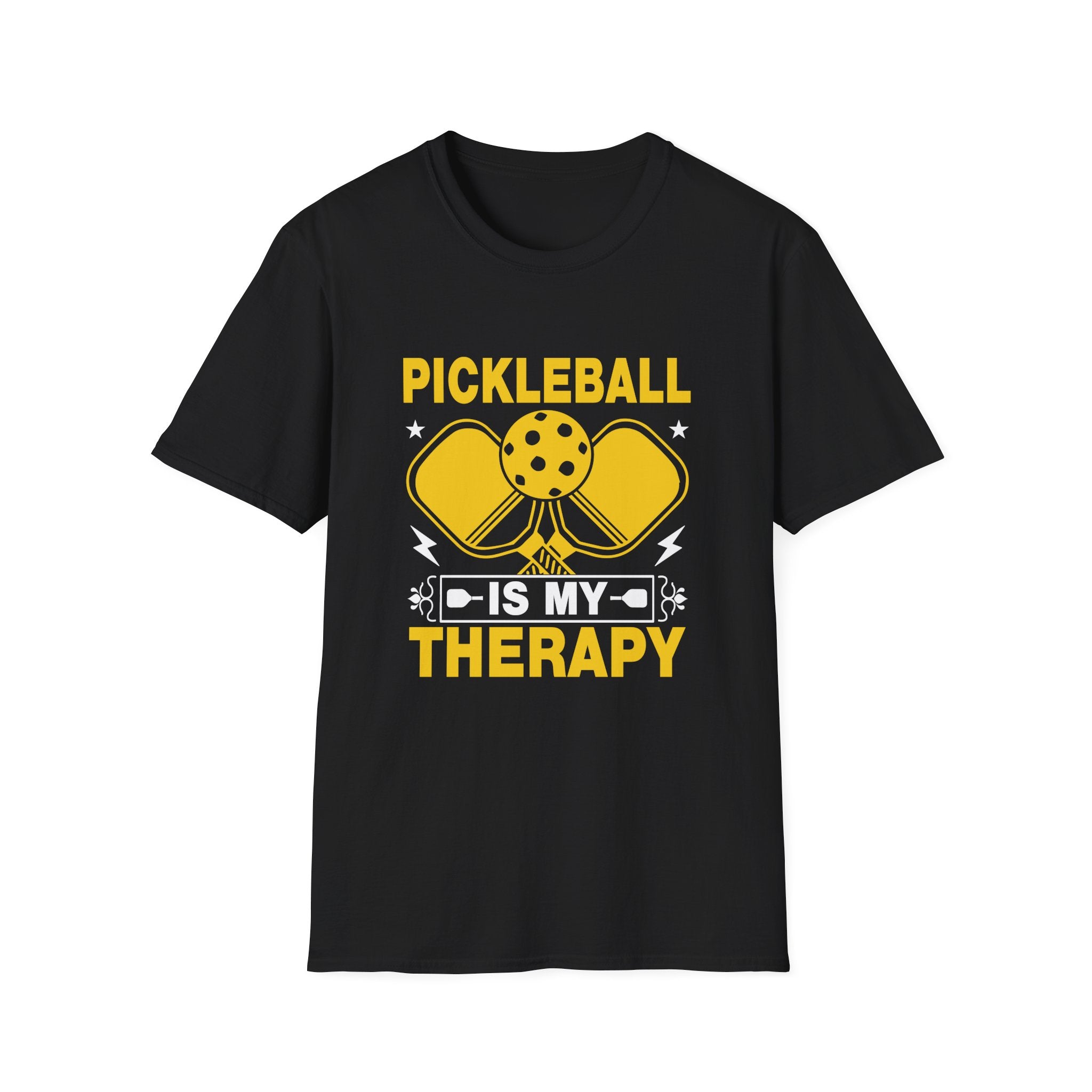Pickleball Therapy T-Shirt, Unisex Softstyle Tee, Activewear for Pickleball Lovers, Sports Gift for Players, Fun Workout Shirt