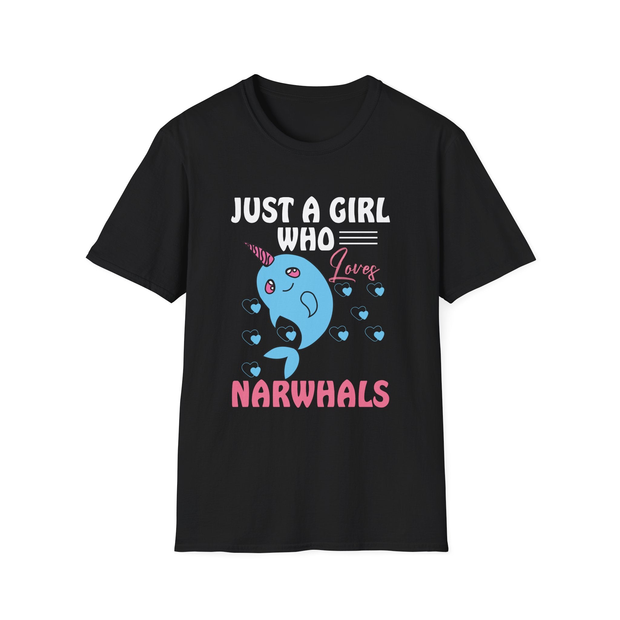 Whimsical Narwhal T-Shirt for Girls | Softstyle Tee, Cute Gift, Ocean Lover Shirt, Birthday Present, Sea Creature Apparel