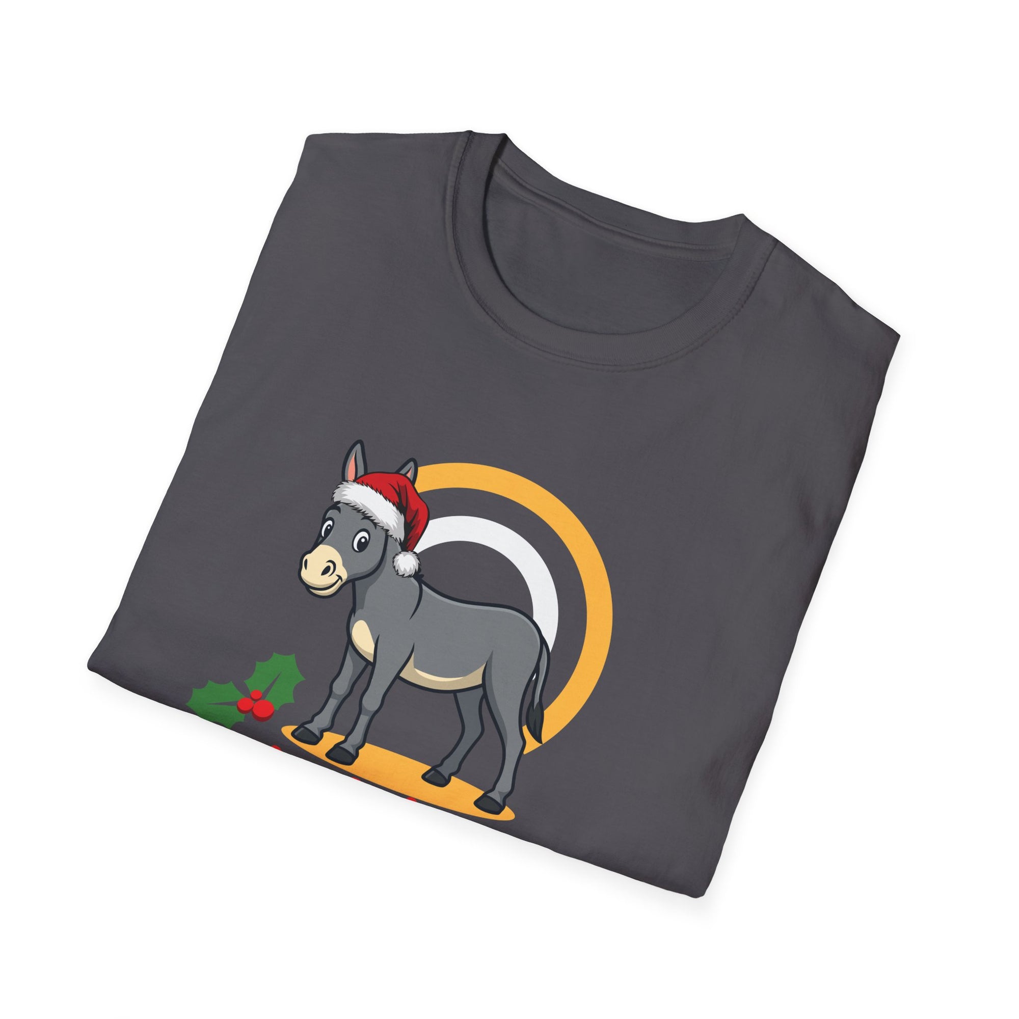 Christmas Donkey T-Shirt, Unisex Tee for Holiday Cheer, Funny Gift for Animal Lovers, Christmas Apparel, Festive Season Wear