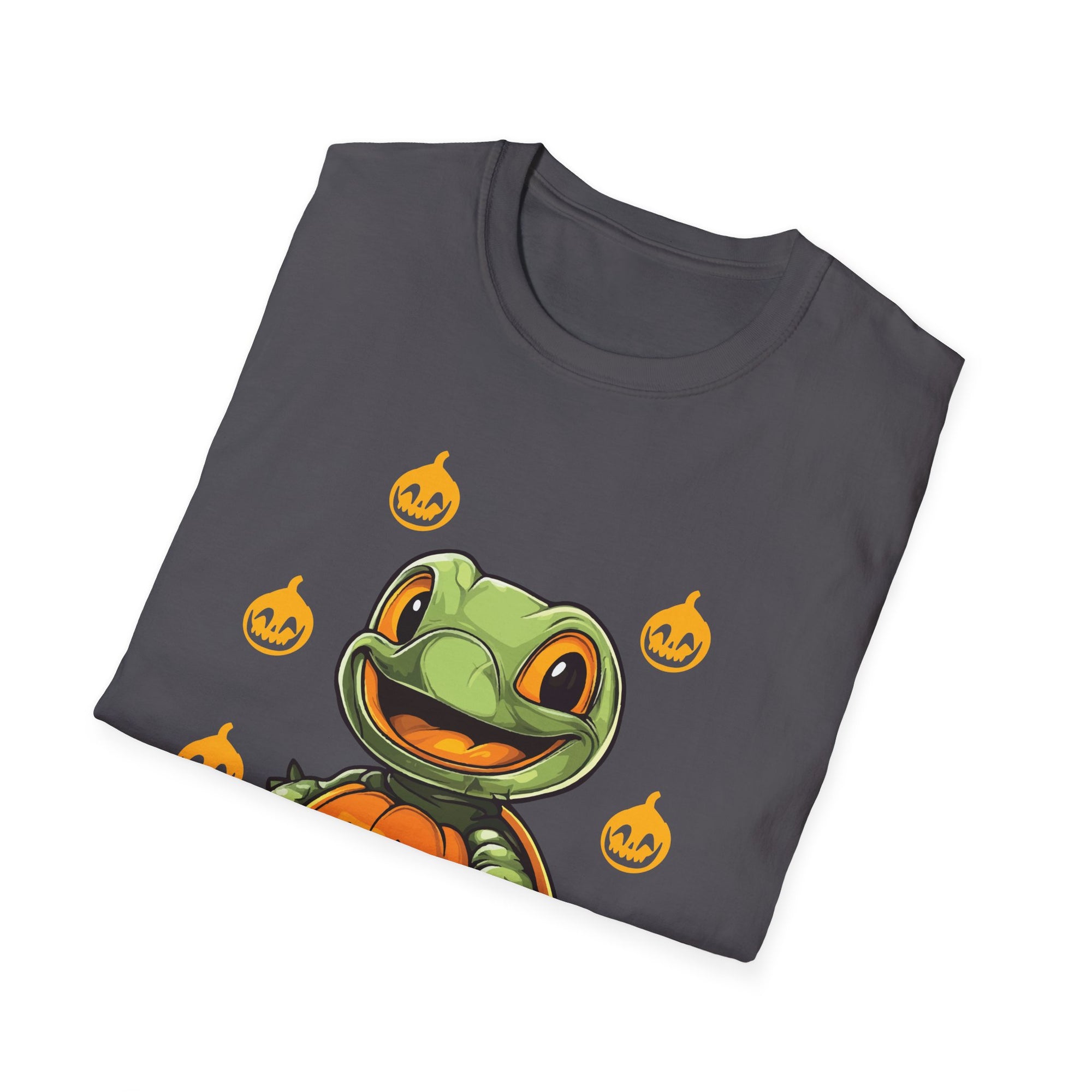 Halloween Pumpkin Turtle Unisex T-Shirt, Cute Graphic Tee, Fall Apparel, Halloween Costume, Gift for Turtle Lovers