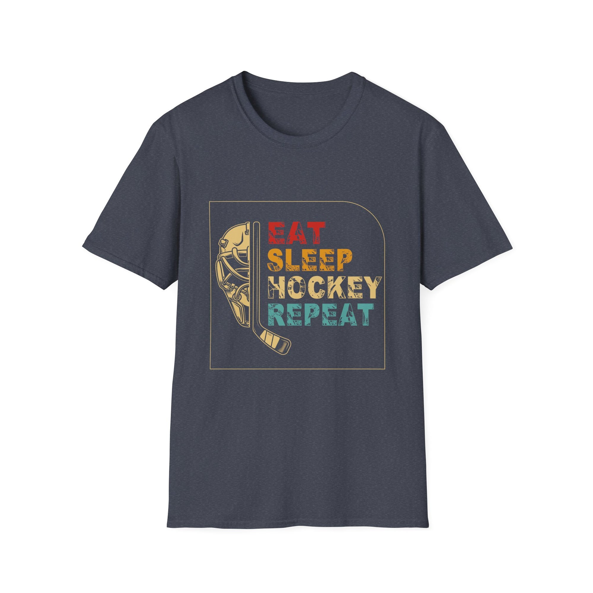 Eat Sleep Hockey Repeat Unisex Softstyle T-Shirt, Hockey Apparel, Sports Fan Shirt, Gift for Hockey Lover, Casual Wear