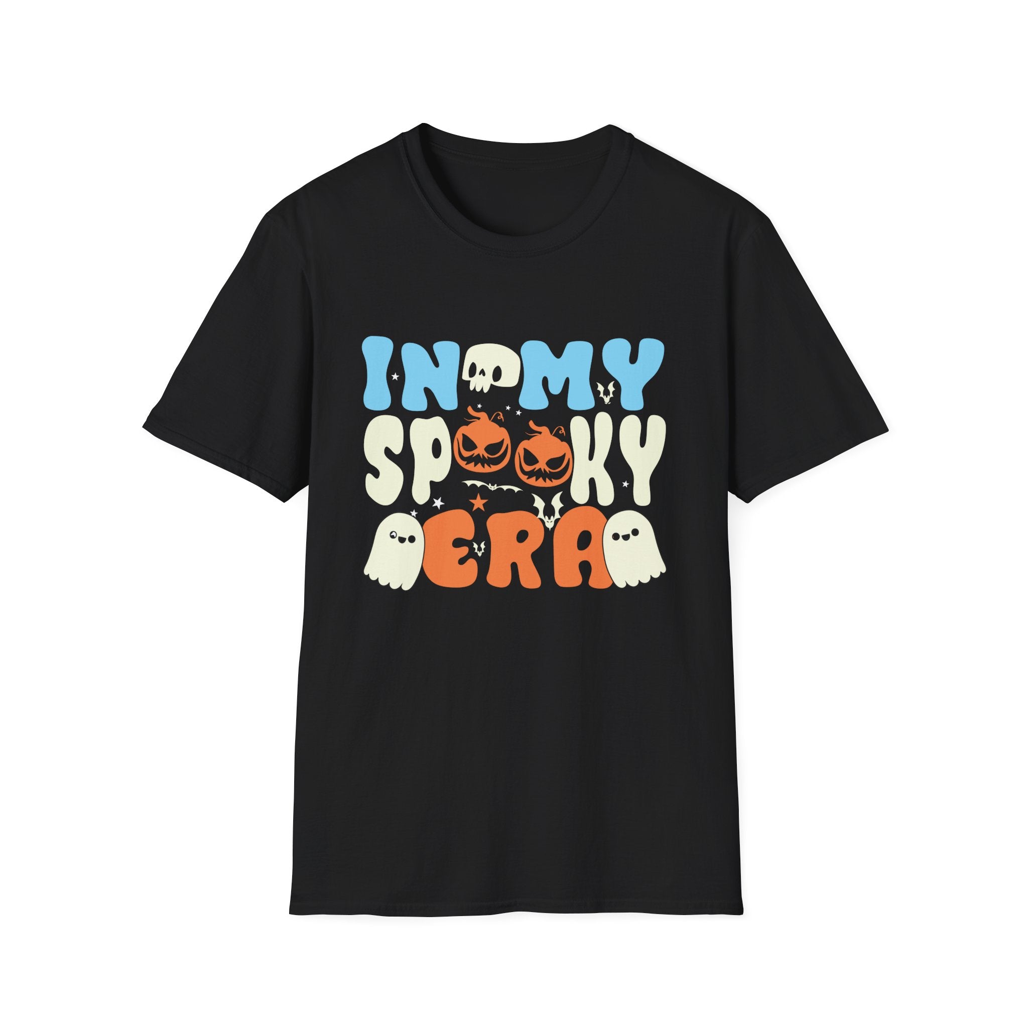 Unisex Spooky Era T-Shirt, Halloween Shirt, Ghost Graphic Tee, Fall Apparel, Pumpkin Festive T-Shirt