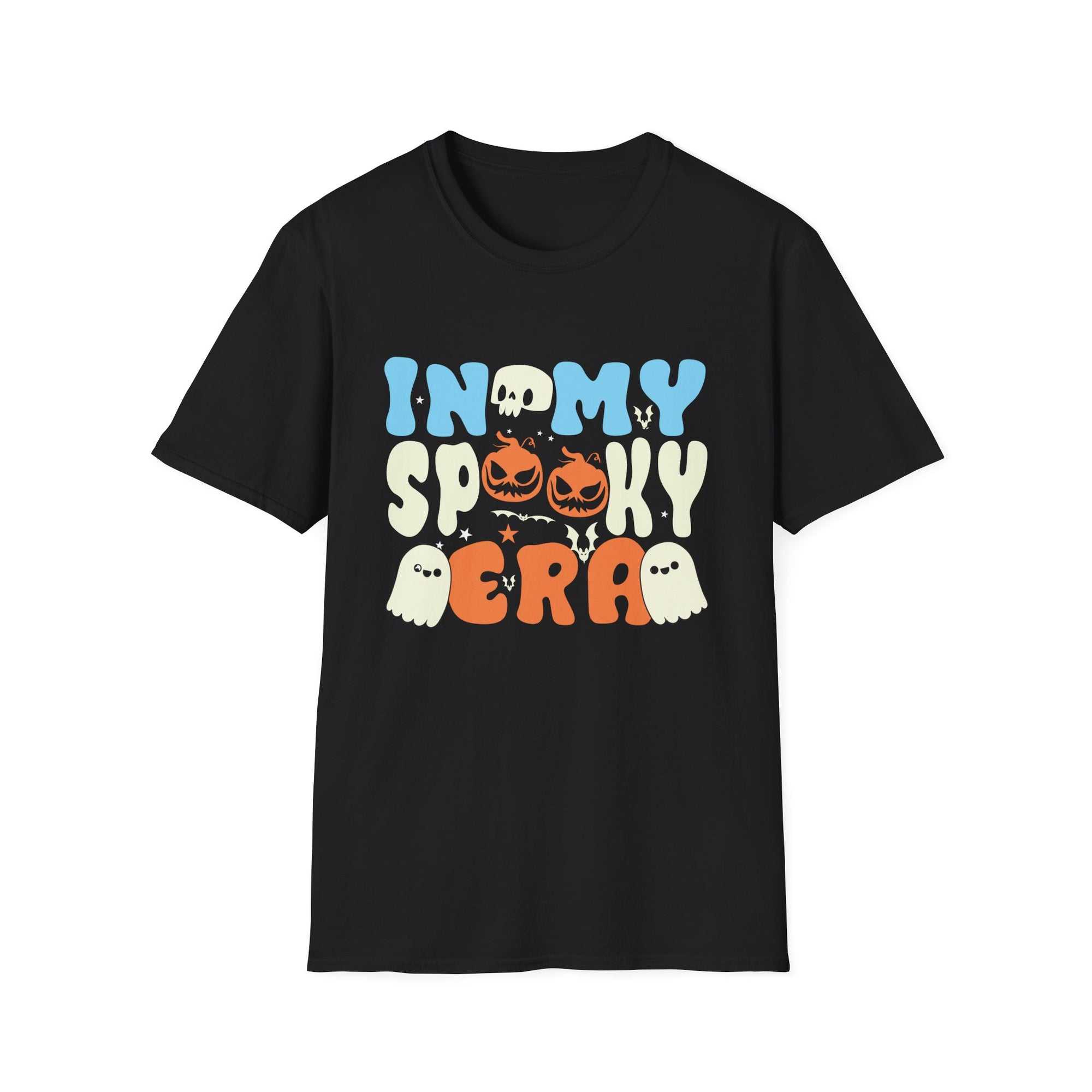 Unisex Spooky Era T-Shirt, Halloween Shirt, Ghost Graphic Tee, Fall Apparel, Pumpkin Festive T-Shirt
