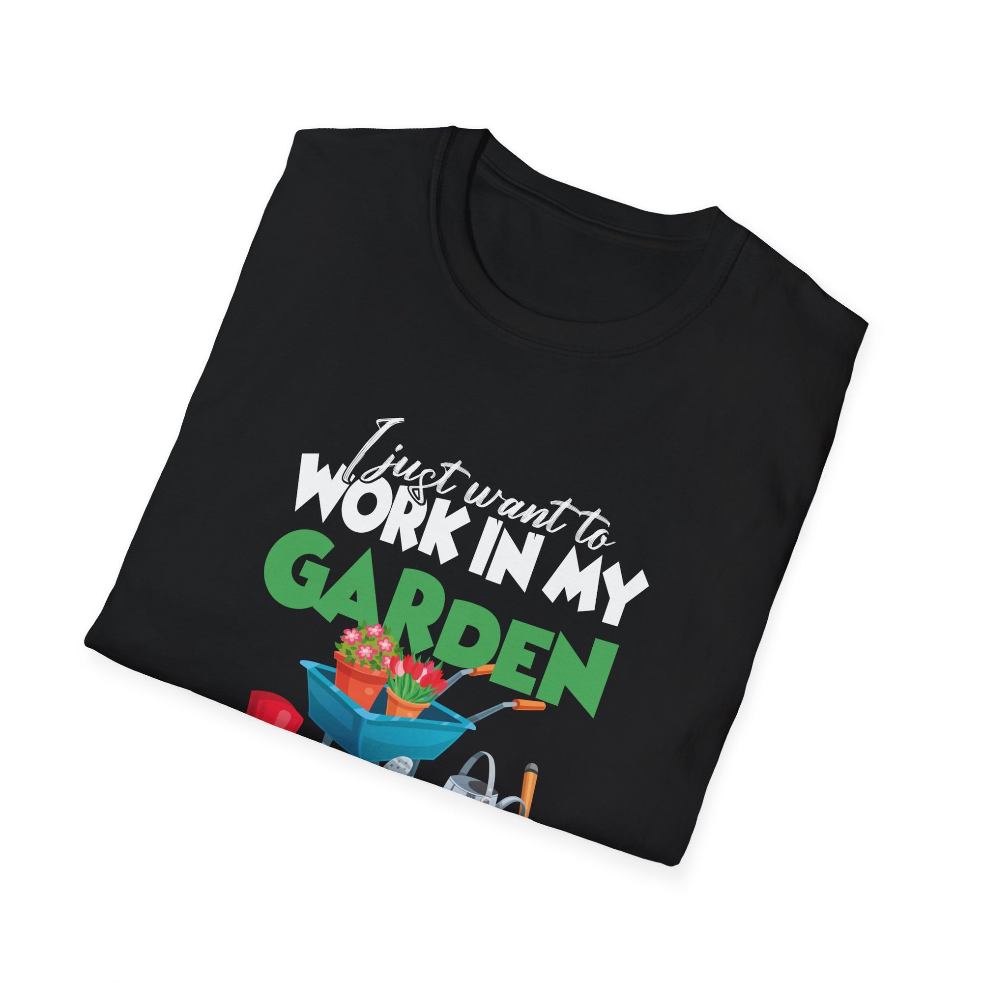Garden Dog Lover T-Shirt, Unisex Gardening Tee, Pet Owner Gift, Hobbyist Apparel, Floral Graphic Tee, Outdoor Fun Clothing